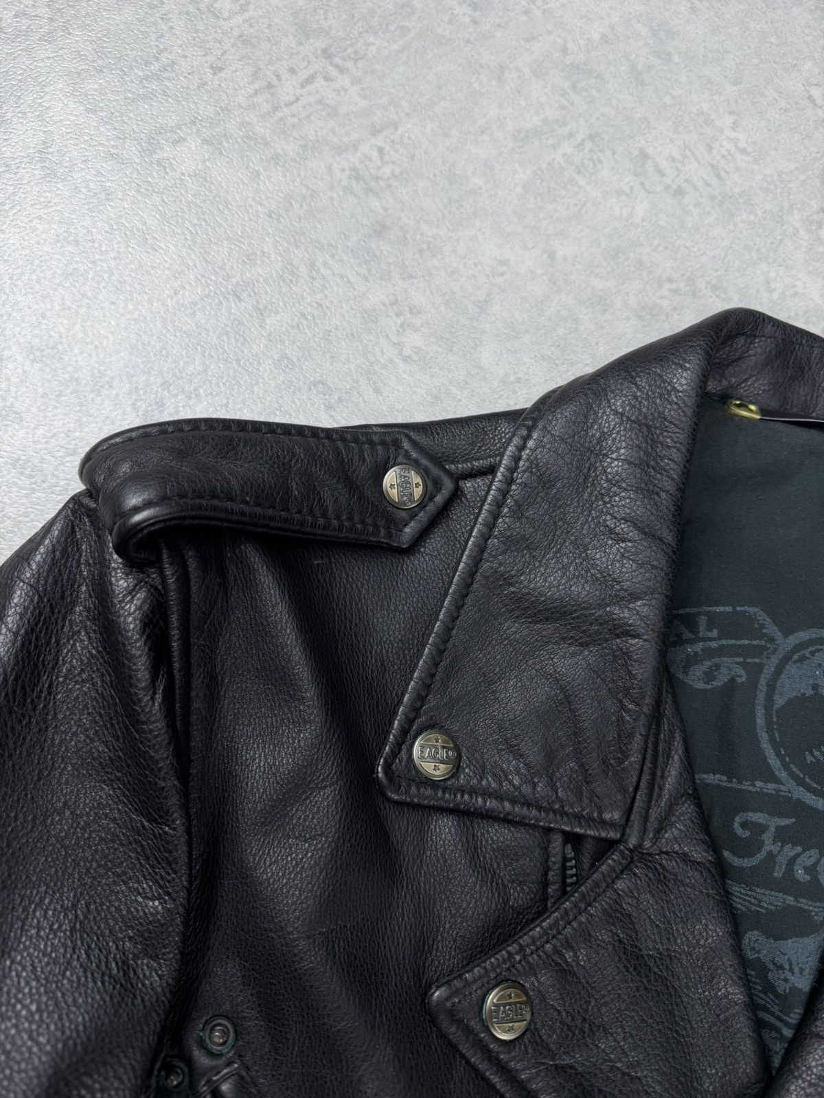 Genuine Leather Vintage Eagle Force Leather Motorcycle Biker Jacket Black Size US M / EU 48-50 / 2 - 6 Thumbnail