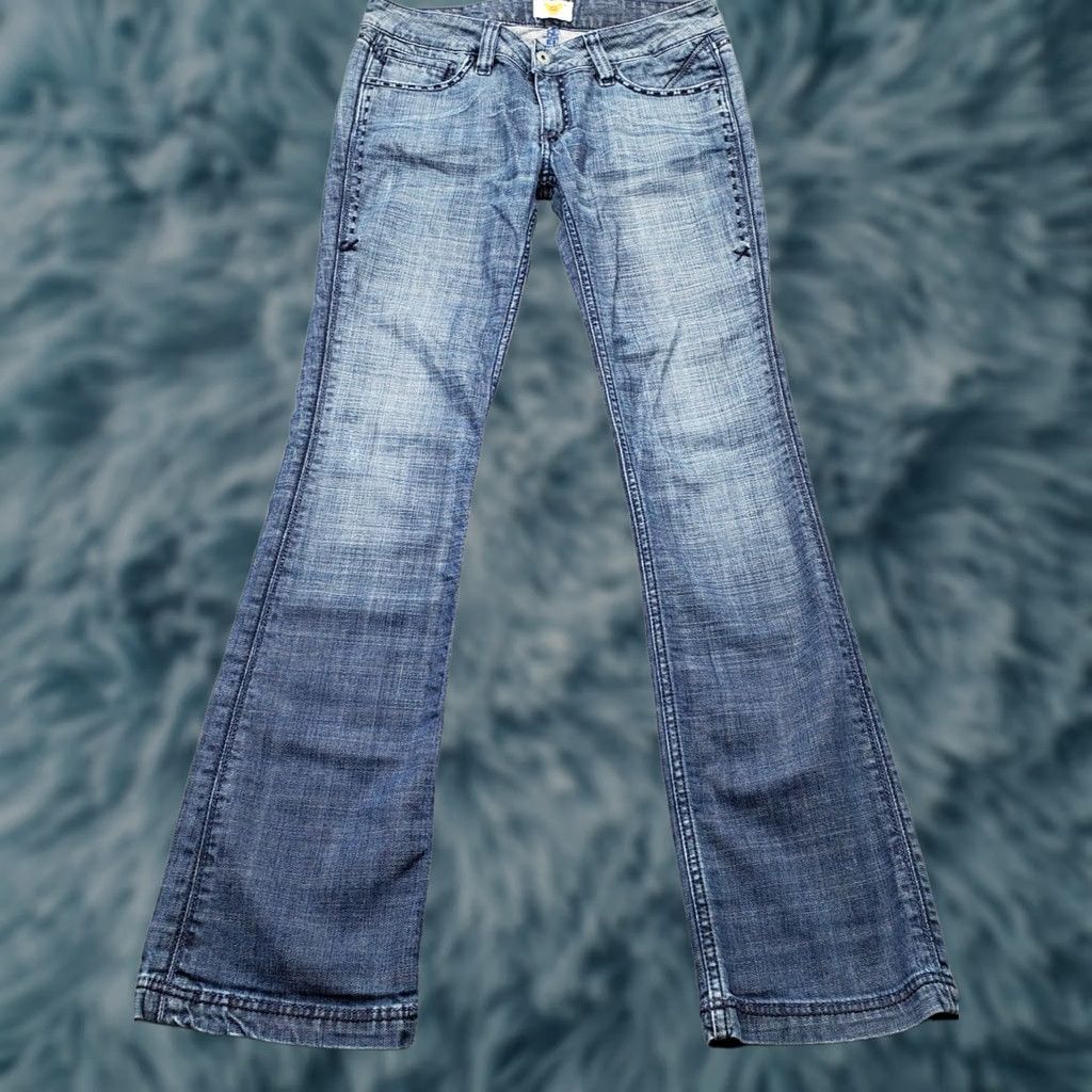 Denime Antic Denim Jeans Womens Size 29 Blue Denim Low Rise Straight Fit Thick Stitch 29 Womens Blue Denim Straight Jeans Size 29" - 1 Thumbnail