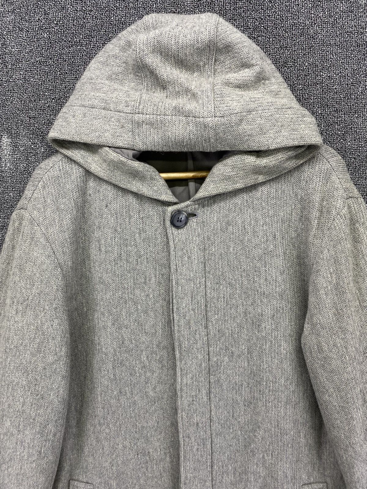 Yohji Yamamoto Vintage Yohji Yamamoto A.A.R Hoodie Wool Long Jacket Size US L / EU 52-54 / 3 - 7 Thumbnail