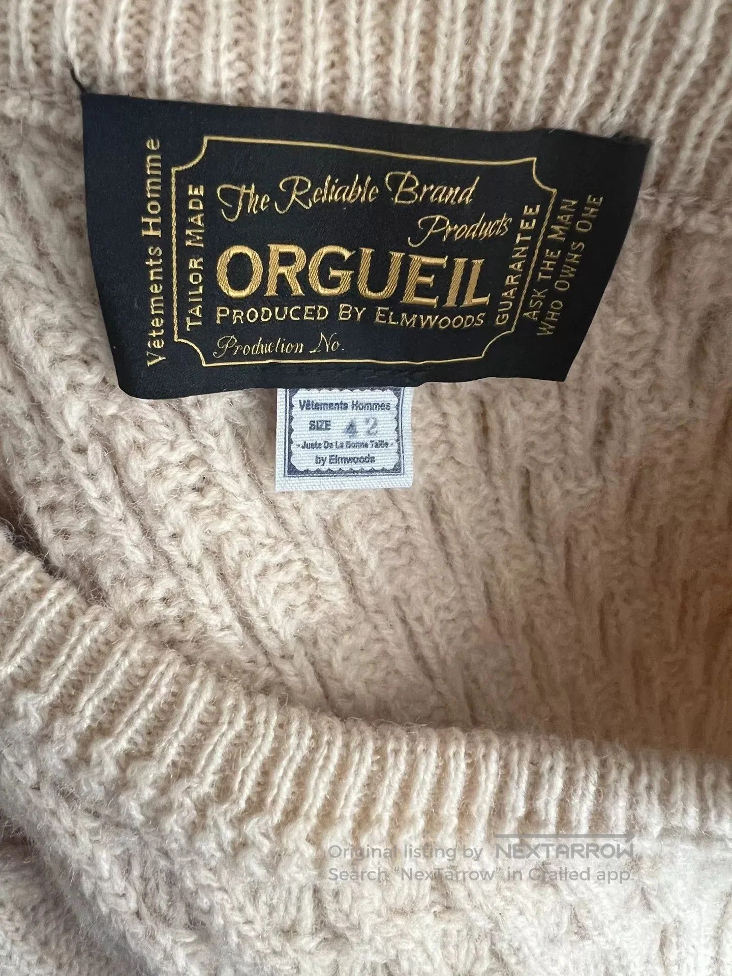 Japanese Brand Elegant Organic Wool Vest. Size US XL / EU 56 / 4 - 9 Thumbnail