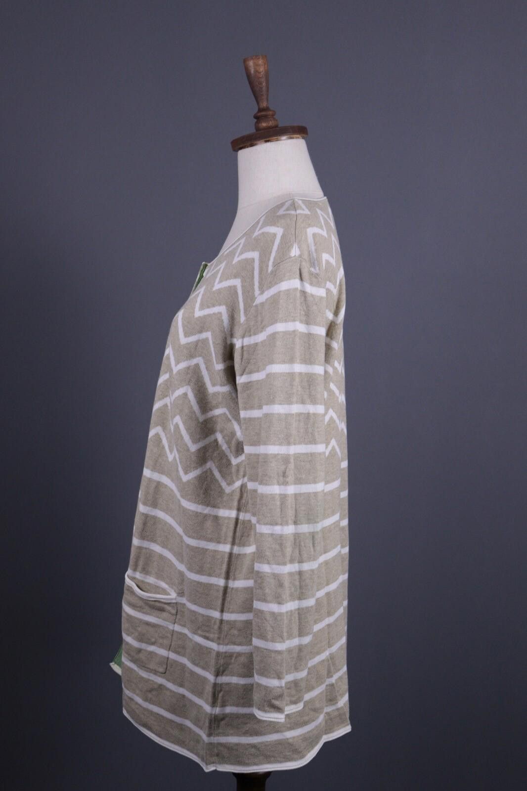 Designer Gudrun Sjoden Beige Geomertic Knit Sweater Size XL Size XL / US 12-14 / IT 48-50 - 6 Thumbnail