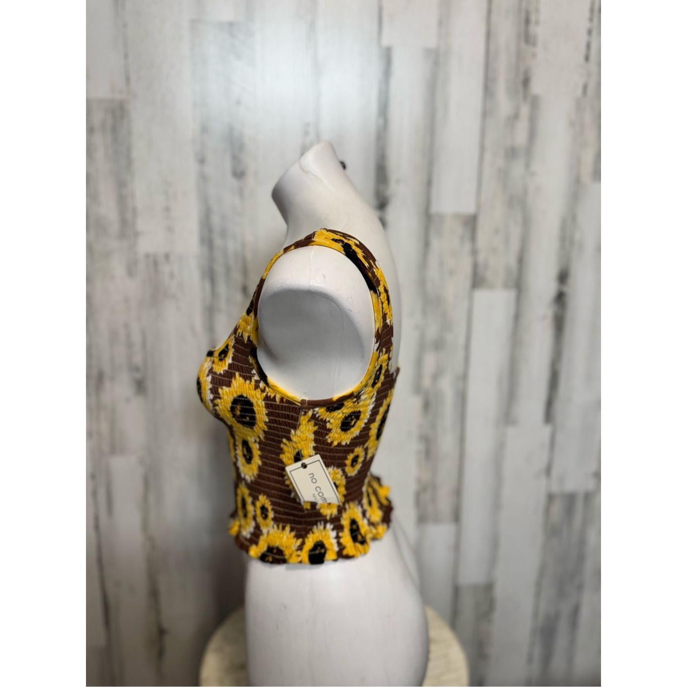 Other Sunflower Smocked Tank Top Brown Yellow No Comment NYLA Size Size M / US 6-8 / IT 42-44 - 3 Thumbnail