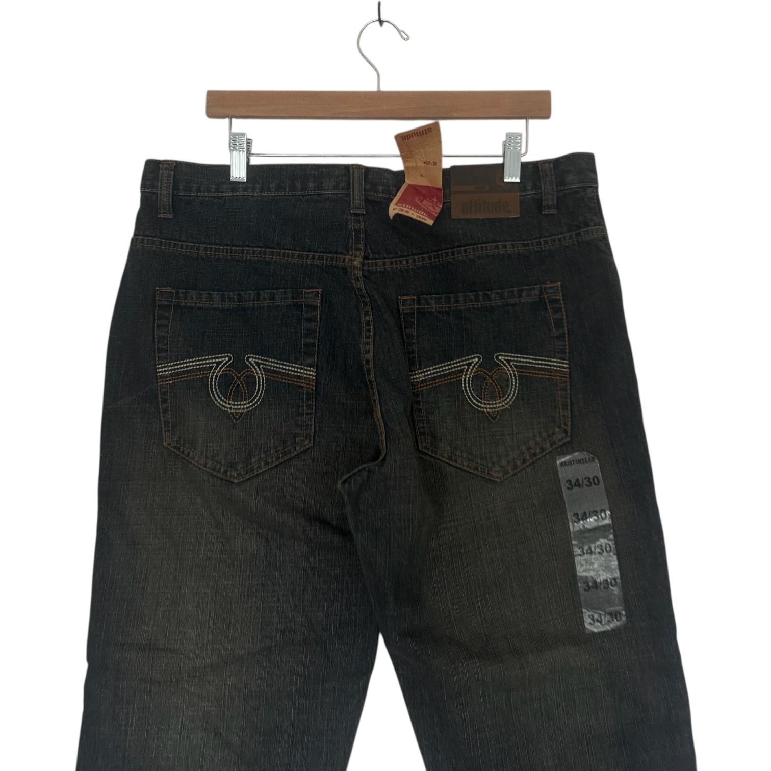 Vintage Vintage NTW Attitude Straight Leg Denim Jeans 34x30 Size US 34 / EU 50 - 6 Thumbnail