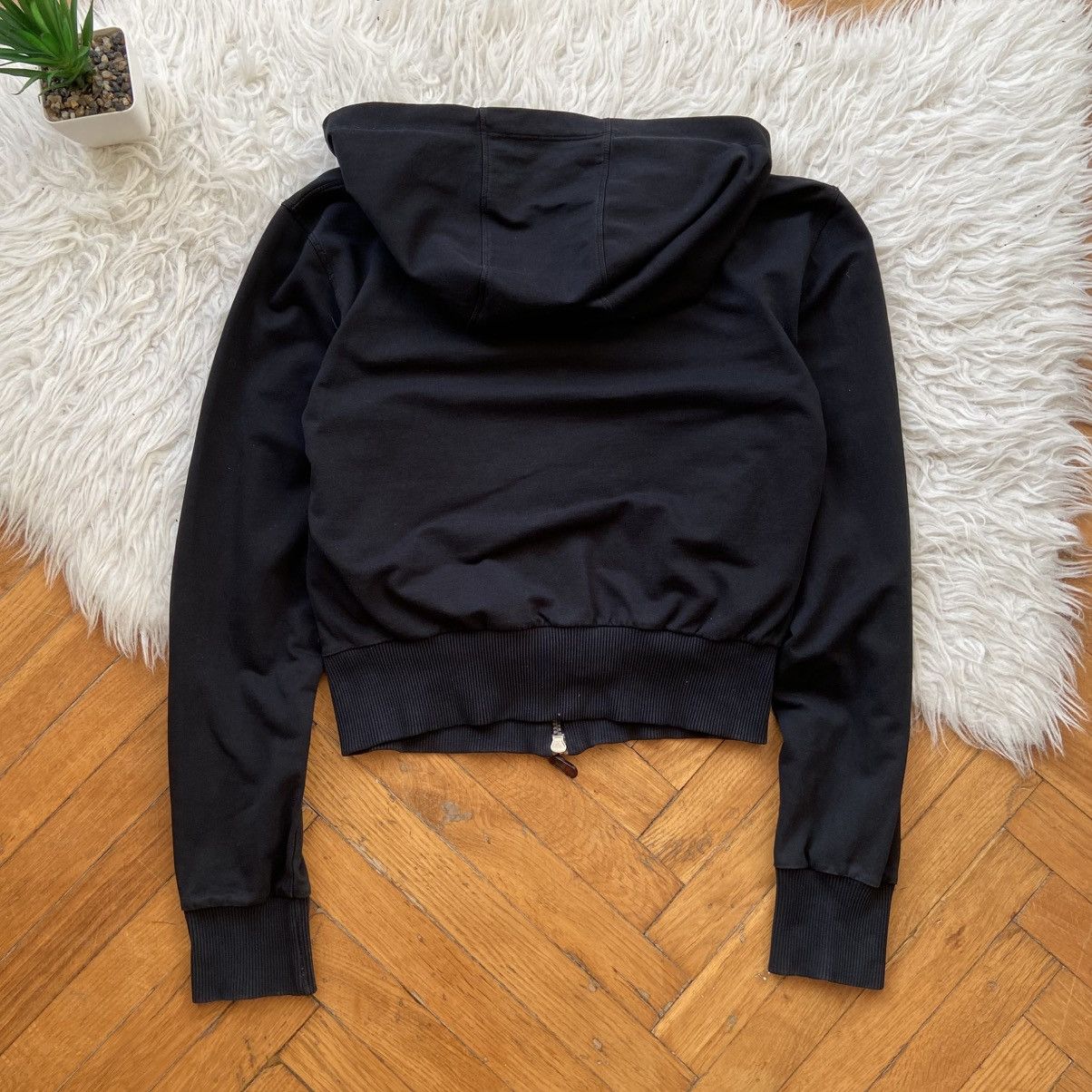 Armani 📌 Crazy Vintage Armani Jeans Crop Y2K Zip-Up Hoodie Size M / US 6-8 / IT 42-44 - 12 Thumbnail