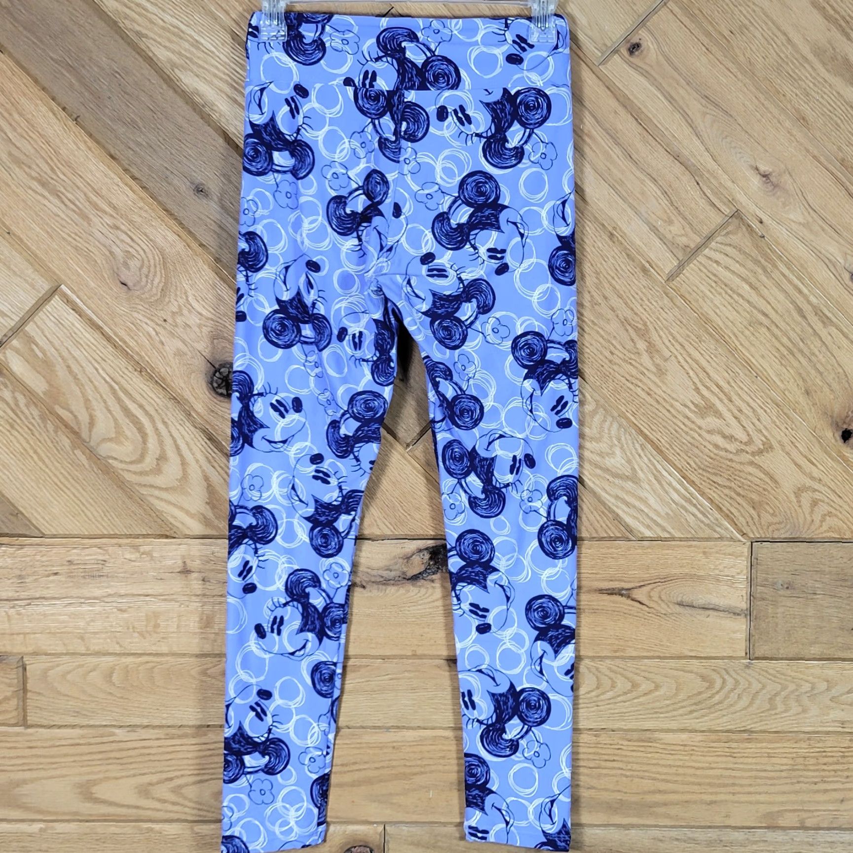 Vintage LuLaRoe Disney Mickey Mouse Leggings Ankle Blue One Size OS Women Stretch Yoga Casual Featured/Classic Disney Theme Ladies Womens Size 42" / US 20 - 3 Thumbnail