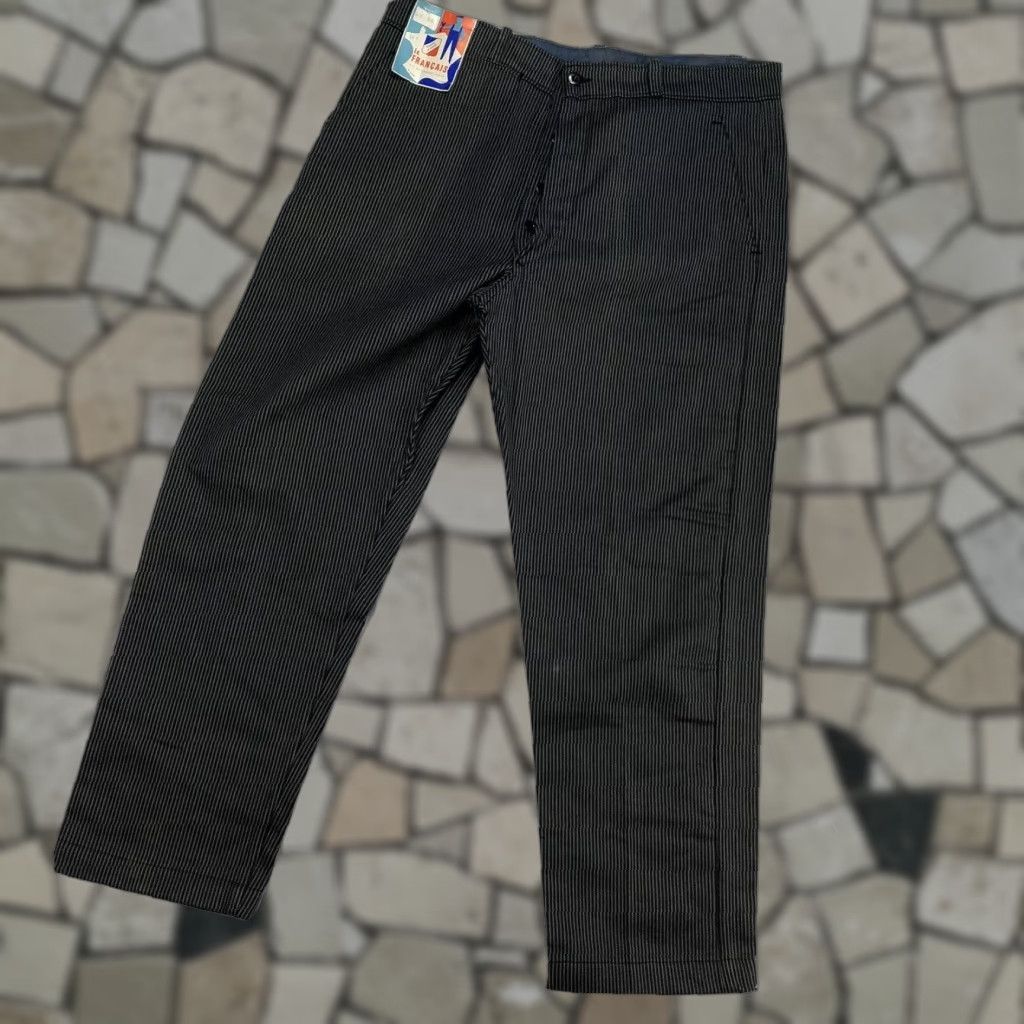 Vintage VINTAGE 1940s Le Francais Pinstripe Work Trousers Deadstock France Trousers 40x32 Mens Size ONE SIZE - 1 Thumbnail