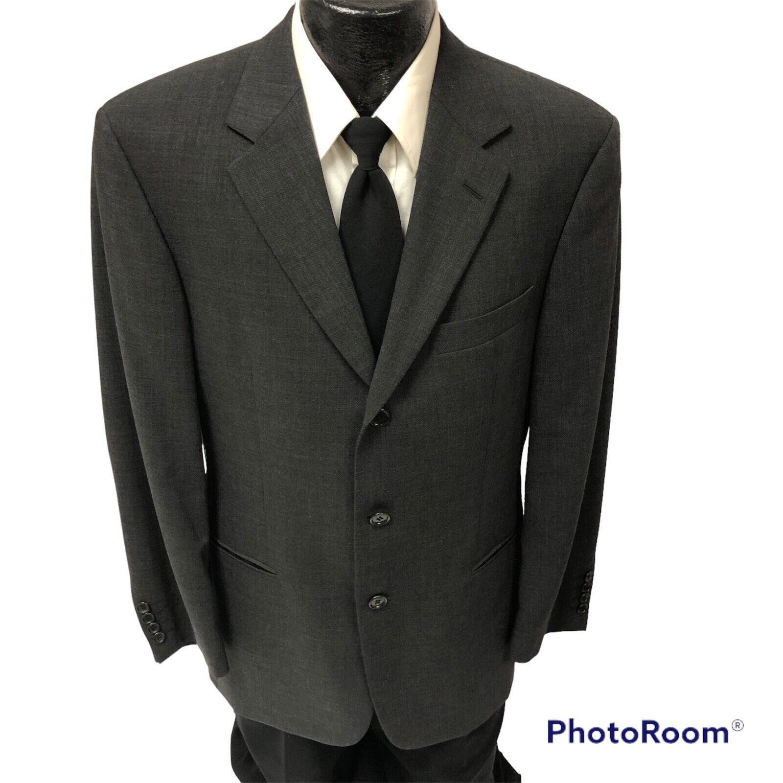 Hugo Boss Vtg Hugo Boss EINSTEIN Sport Coat Charcoal Wool Jacket Size 38R - 1 Thumbnail