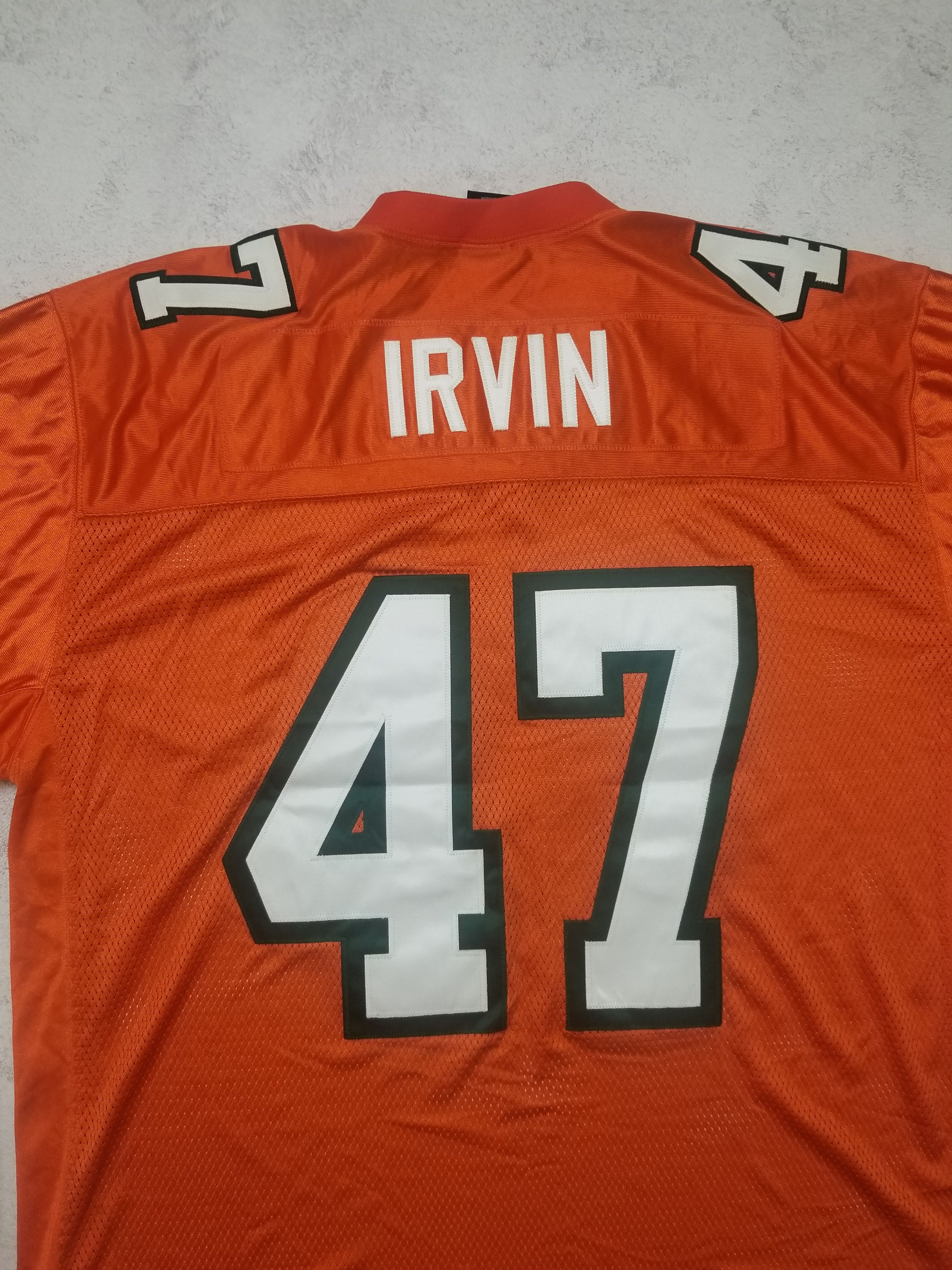 Nike Vintage Michael Irvin #47 University Miami Hurricanes Jersey Size US XXL / EU 58 / 5 - 15 Thumbnail