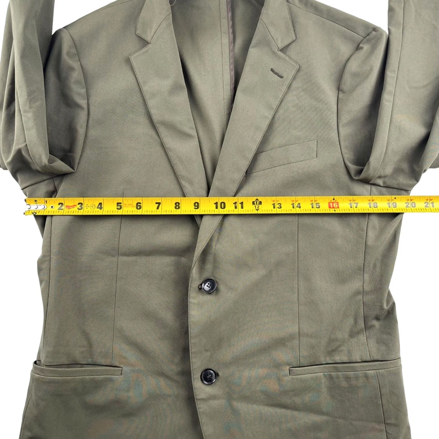Vintage Sene Men's Blazer Jacket UV Stretch Tech Green 2-Button 100% Polyester 38 Short Size US 38 / EU 54 - 6 Thumbnail