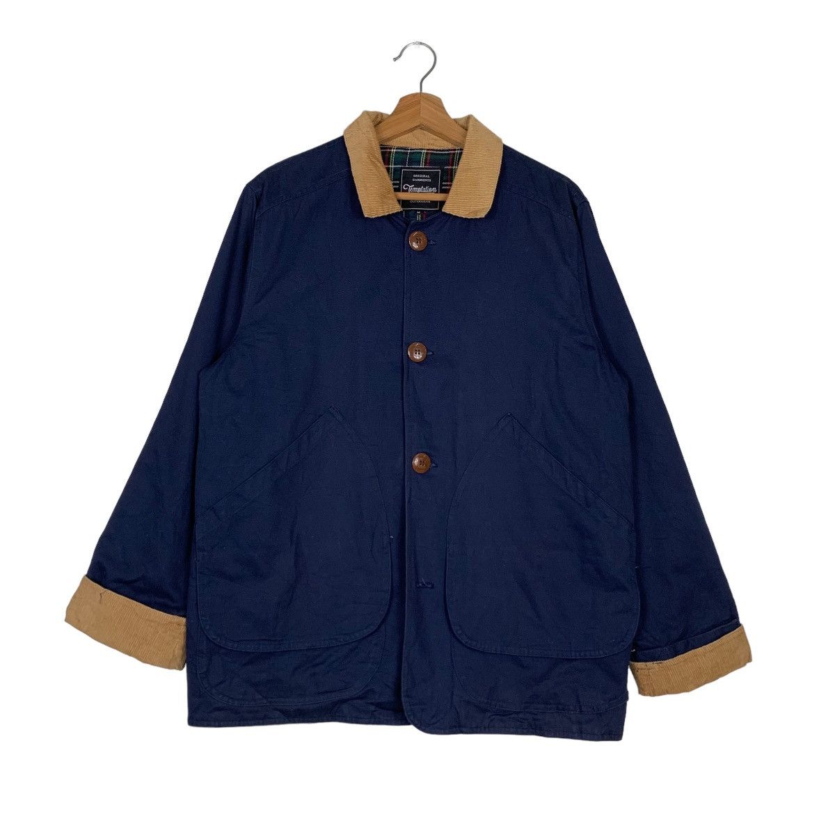 Japanese Brand TEMPTATION Outerwear Plaid Lined Chore Jacket #0259-C12 Size US M / EU 48-50 / 2 - 1 Thumbnail