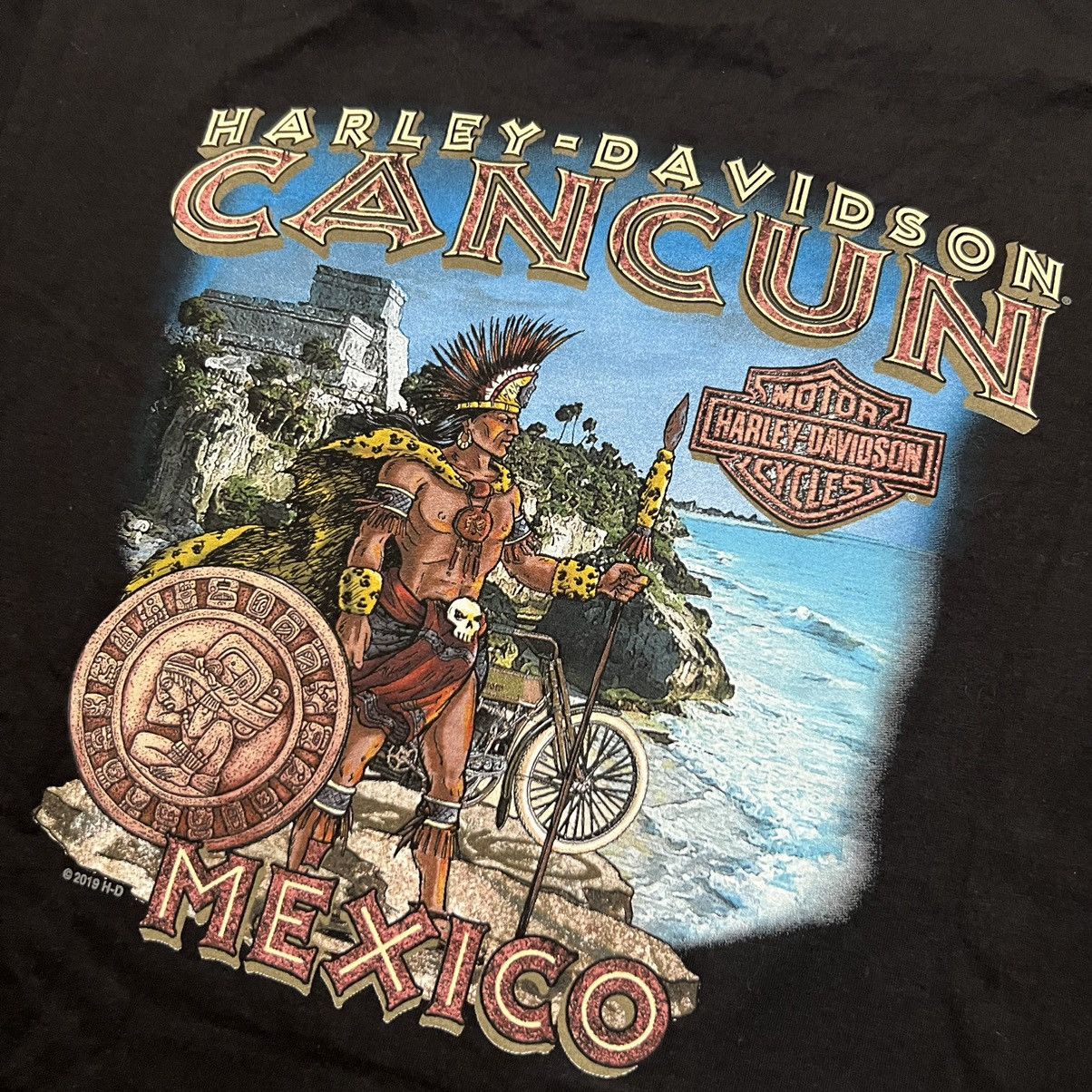 Harley Davidson Harley Davidson Cancun Mexico Mayan Black Biker T Shirt NWT Size US L / EU 52-54 / 3 - 5 Thumbnail