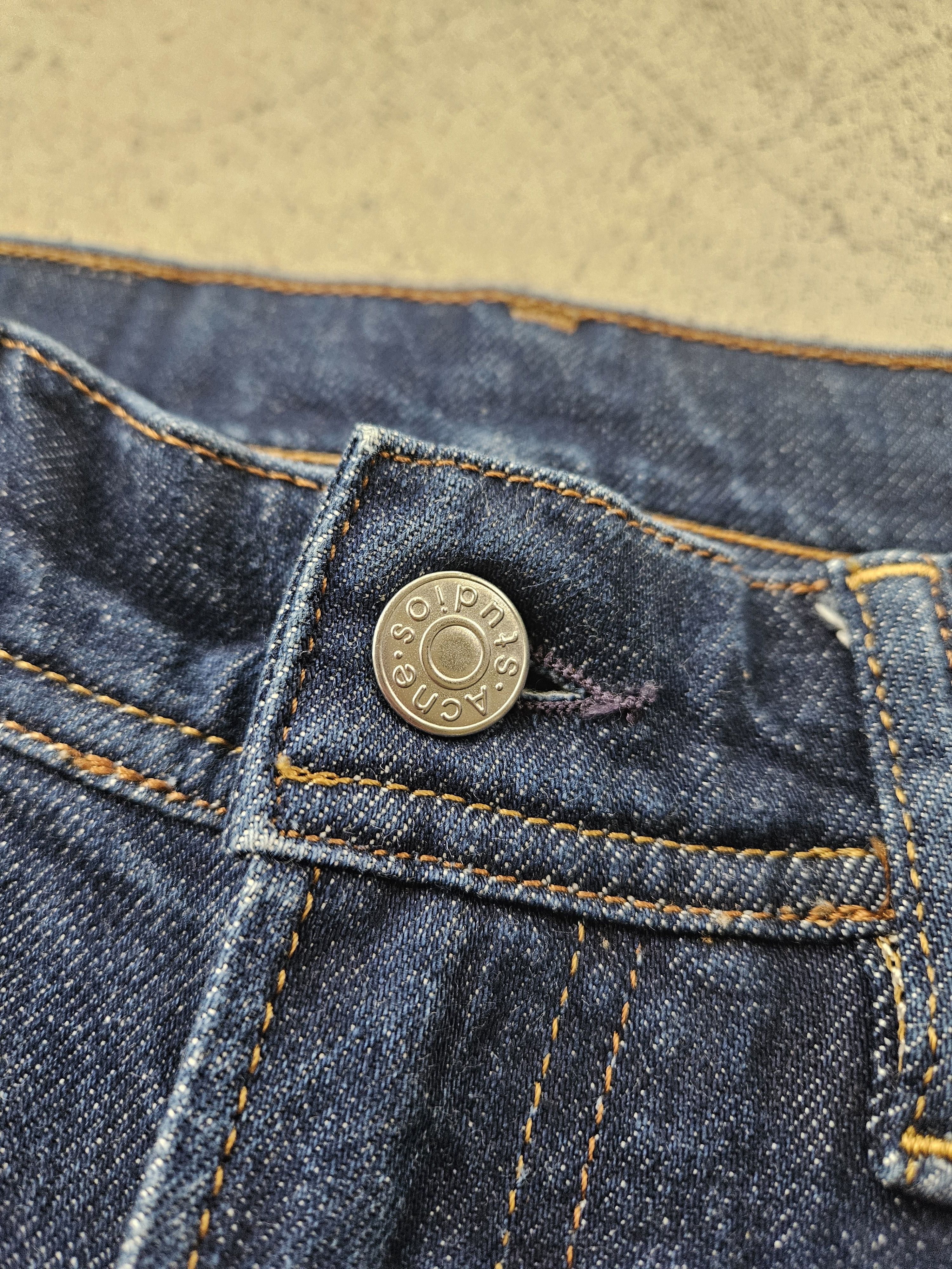 Acne Studios Melk Indigo Leather Back Patch Blue Denim Jeans Size US 26 / EU 42 - 6 Thumbnail