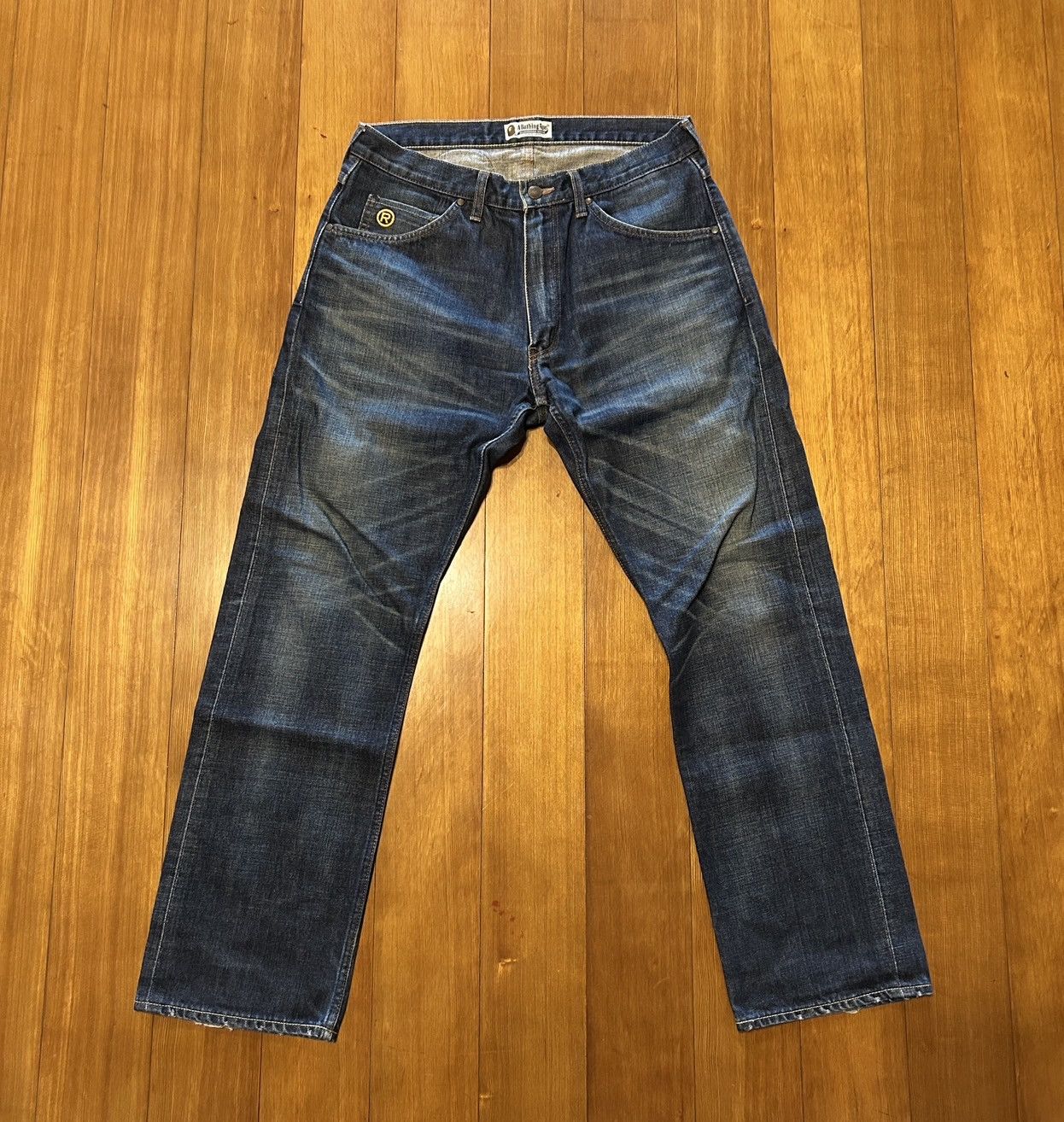 Bape Bape Champion Multi Logo Denim Spell Out Size US 30 / EU 46 - 2 Thumbnail