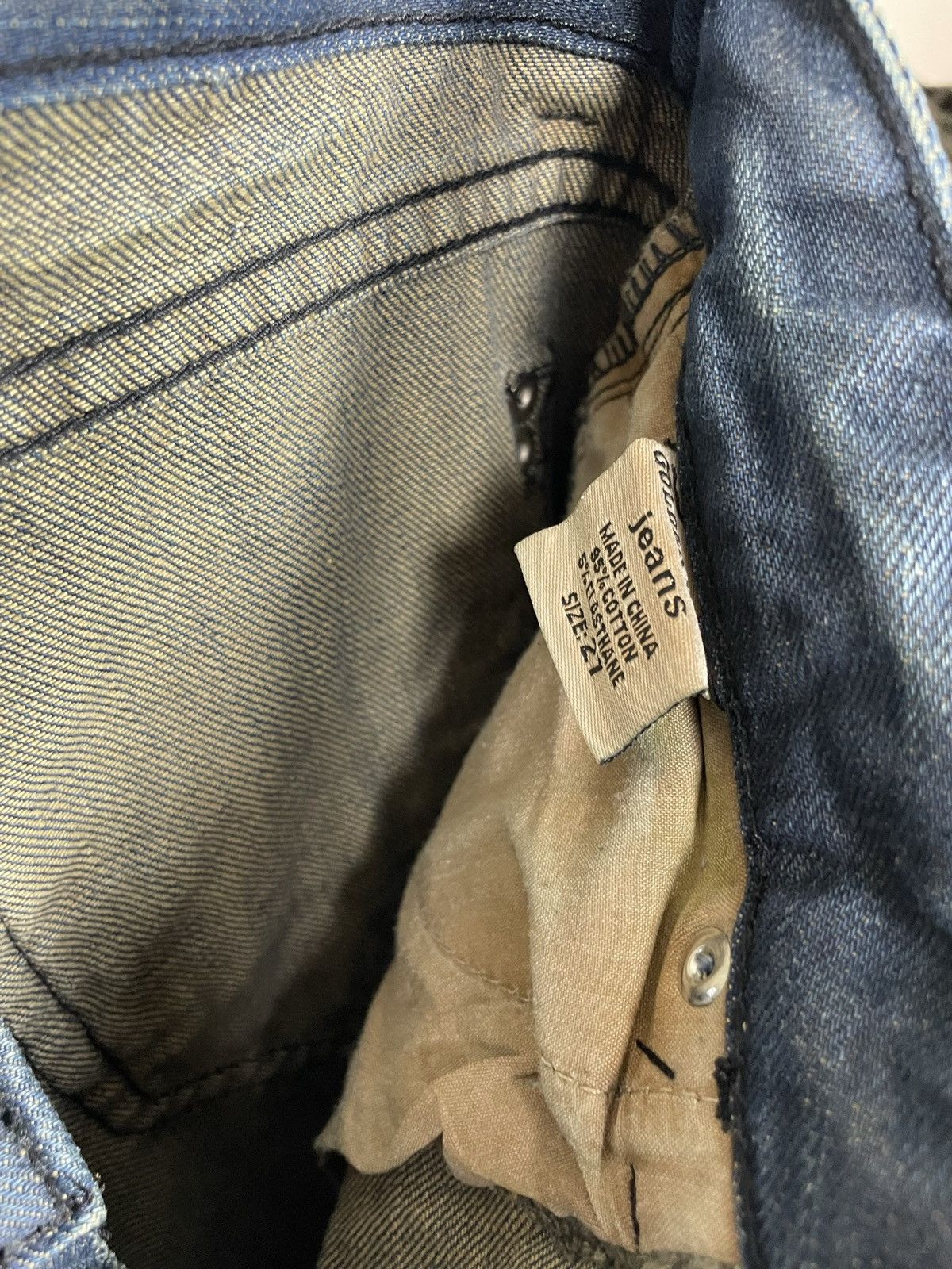 If Six Was Nine × Japanese Brand Vintage Y2K Fade Distressed Rhinestones Bootcut Jeans Size 27" / US 4 / IT 40 - 10 Thumbnail