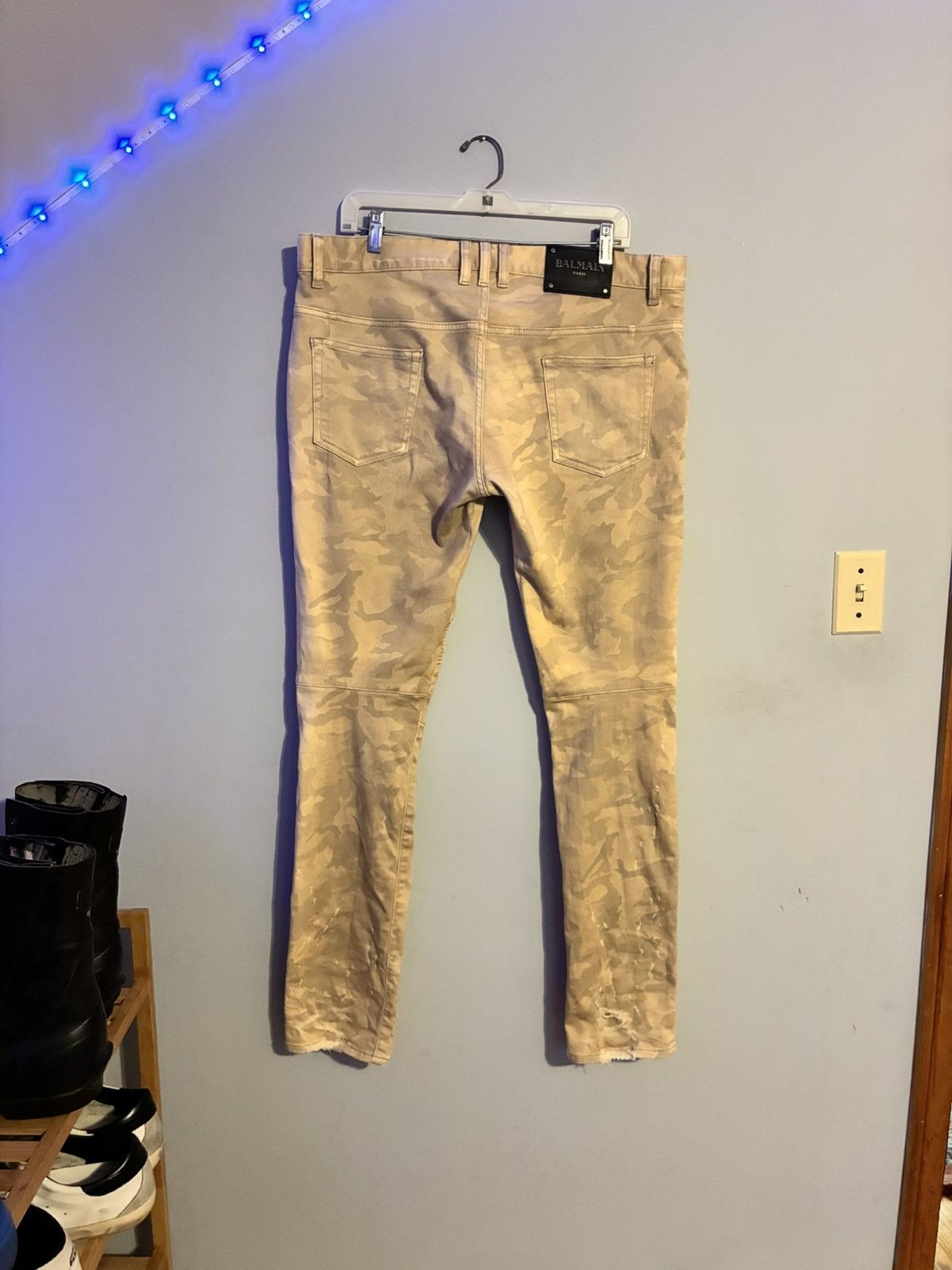 Balmain Balmain 2013 beige camo biker pants Size US 34 / EU 50 - 3 Thumbnail