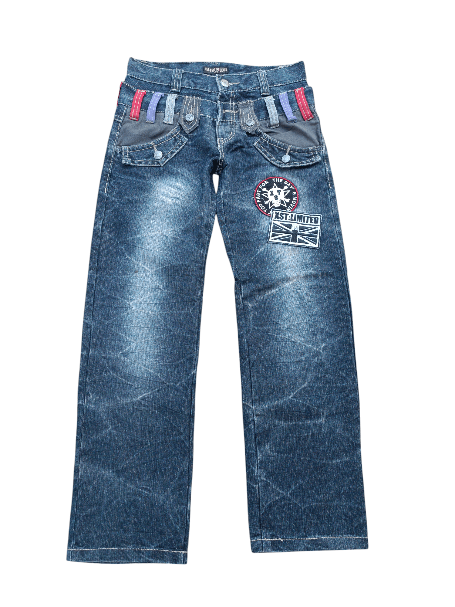 Japanese Brand RARE 🔥 Ba-tsu Studio Double Waist Patchwork Denim Jeans Size US 28 / EU 44 - 1 Thumbnail