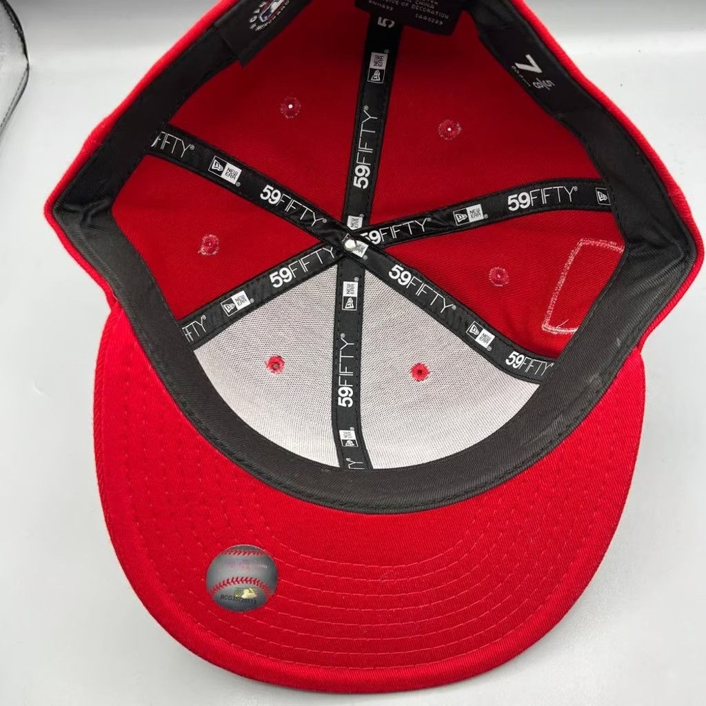 New Era Cincinnati Reds Hat Men 7 5/8 Red 59Fifty New Era Fitted Cap Size ONE SIZE - 7 Thumbnail