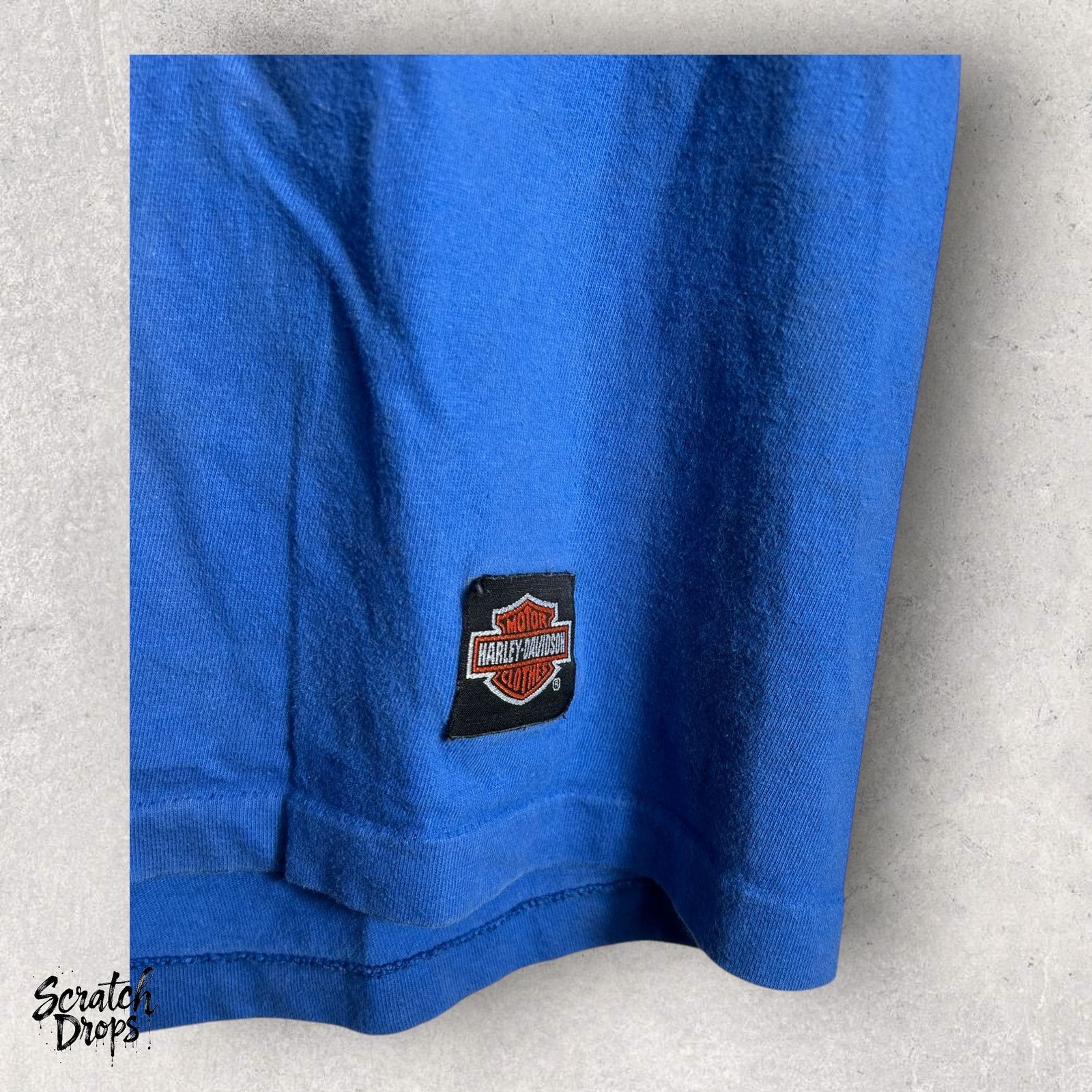 Harley Davidson Vtg 90s Harley Davidson AOP Shirt Size L Blue Single Stitch Size US L / EU 52-54 / 3 - 4 Thumbnail