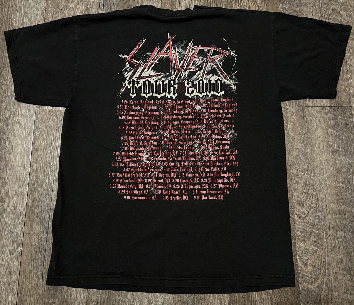 Vintage Vtg Slayer World Painted Blood Tour Shirt Size Large Size US L / EU 52-54 / 3 - 4 Thumbnail