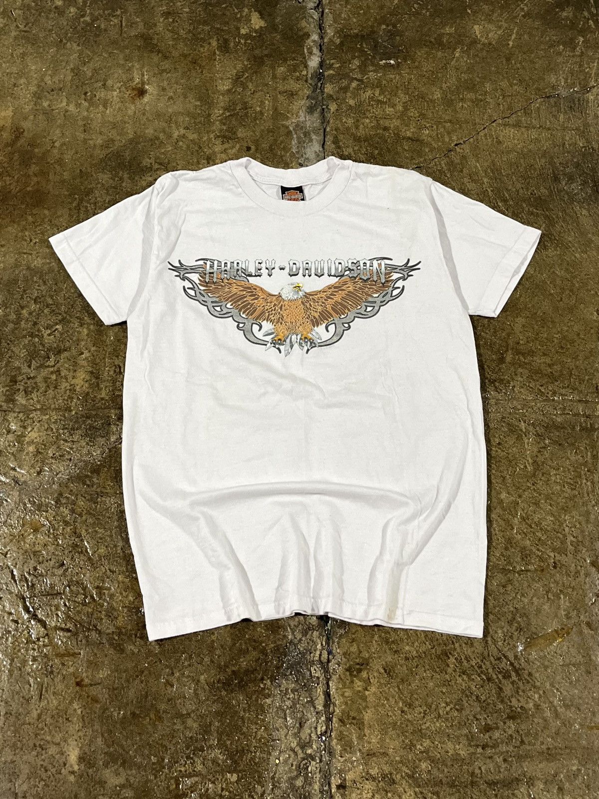 Harley Davidson × Vintage Crazy Vintage Harley Davidson Eagle Grunge Logo Tee Shirt Size US M / EU 48-50 / 2 - 1 Thumbnail