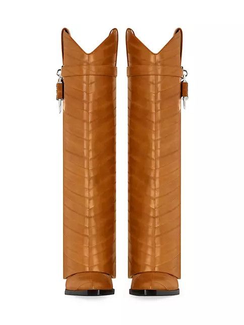 Givenchy o1srvl11e1124 Shark Lock Cowboy Boots in Tan Size US 9 / IT 39 - 3 Thumbnail