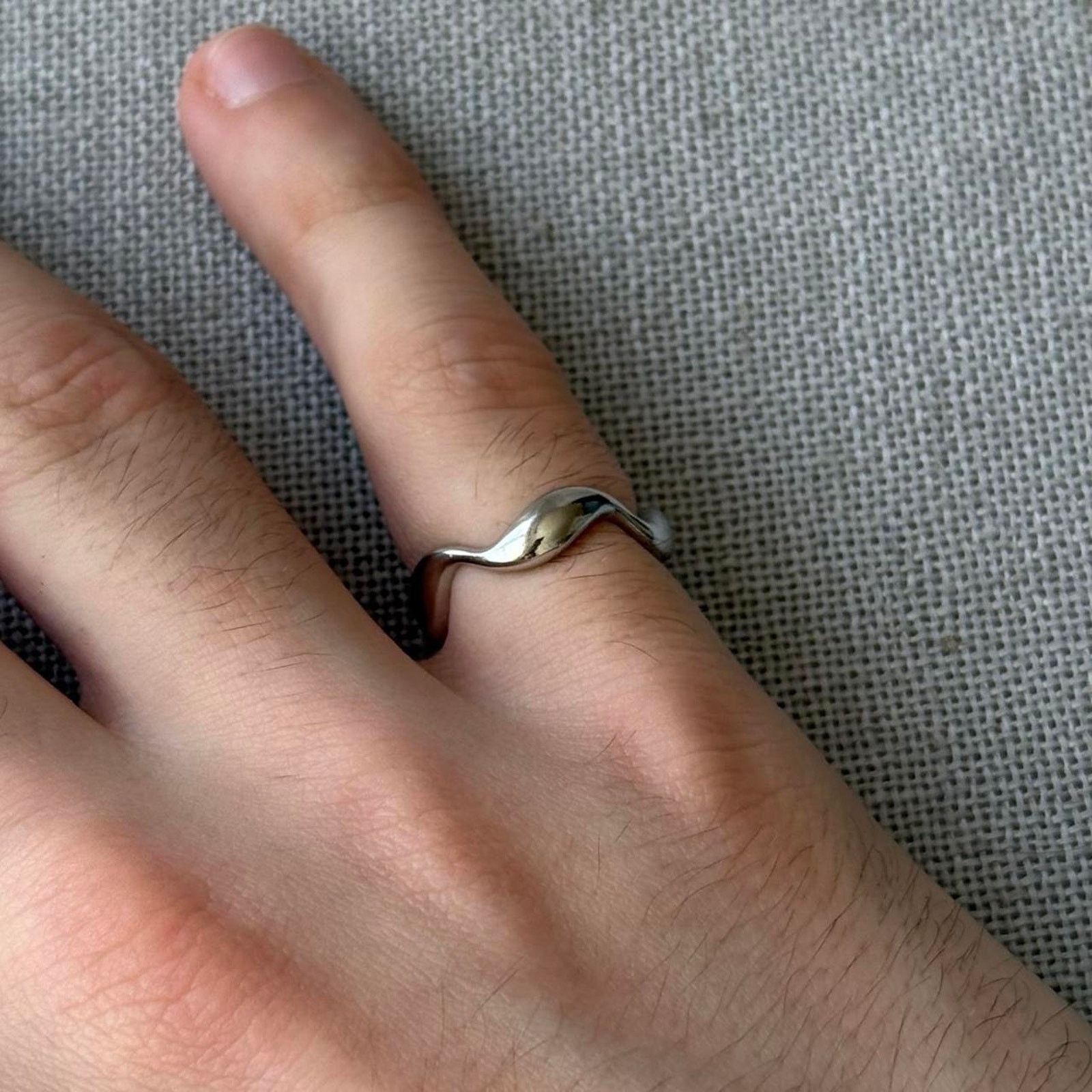 Other Silver asymmetrical vintage style ring Size ONE SIZE - 2 Thumbnail