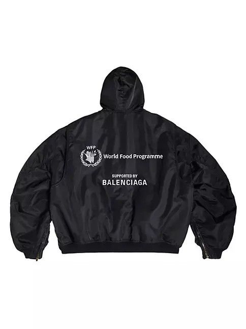 Balenciaga o1w1db10425 WFP Light Hooded Bomber Jacket in Black Size US XXL / EU 58 / 5 - 2 Thumbnail