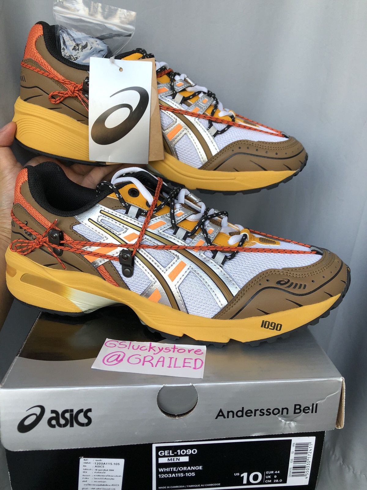 image of Gel-1090 X Andersson Bell Shoes in White/Orange, Men's