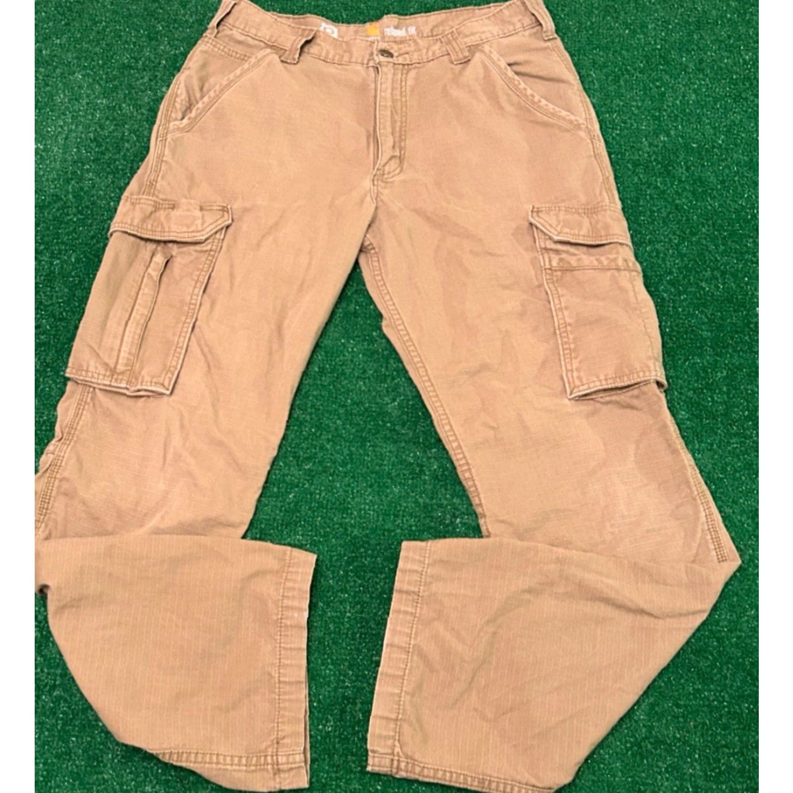 Carhartt VINTAGE Carhartt Workwear Cargo Pants Tan Brown Relaxed Fit Mens Size 32 Skater 90s Grunge Hip Hop Punk USA Work Wear Carpenter Pants Mens 32x32 Size US 32 / EU 48 - 3 Thumbnail