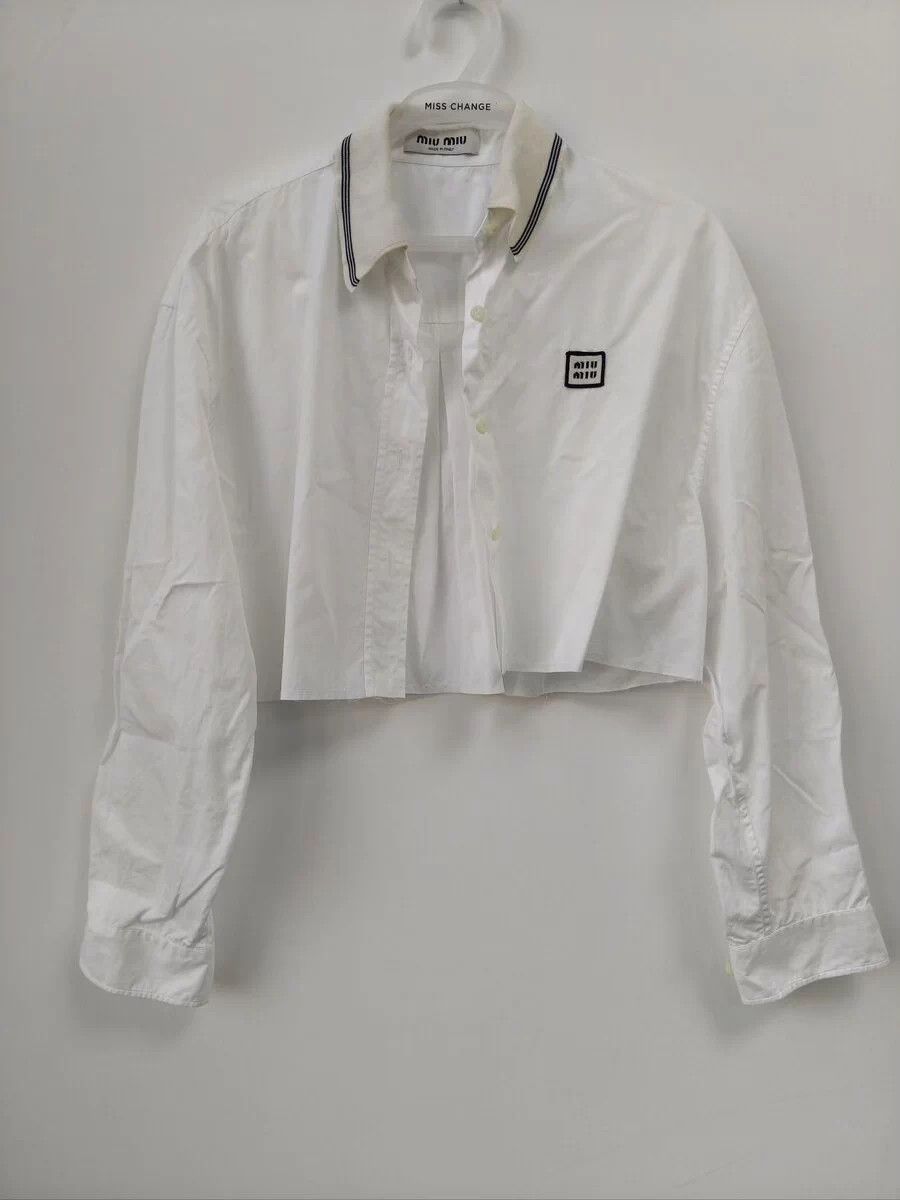 Miu Miu MIU MIU cotton shirt white 36 Size XS / US 0-2 / IT 36-38 - 1 Preview