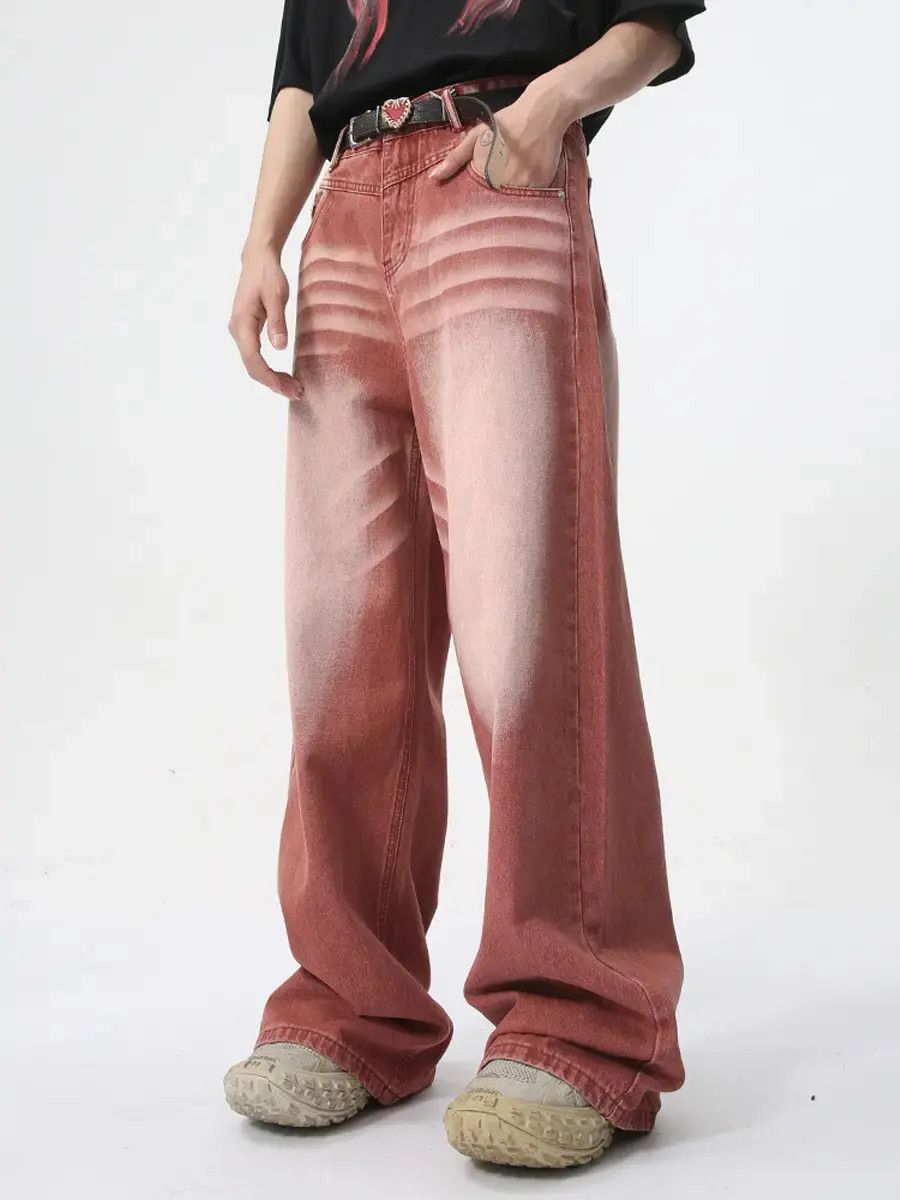 Japanese Brand Retro straight leg wide leg high street jeans Size US 32 / EU 48 - 6 Thumbnail