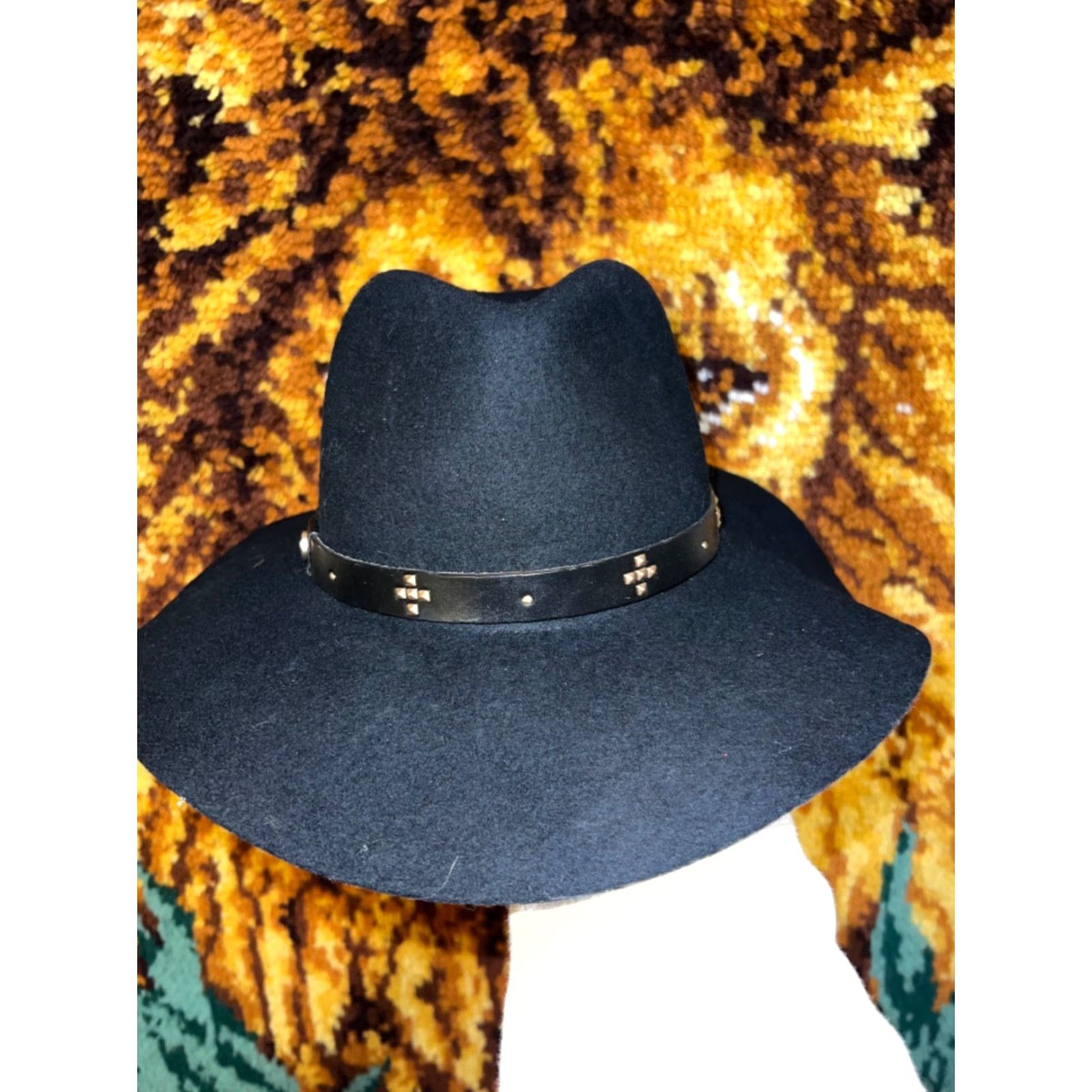 Allsaints AllSaints Cowboy Fedora Felt Belted Hat Men One Size Black Fedora Western Belted Hat Size ONE SIZE - 2 Thumbnail