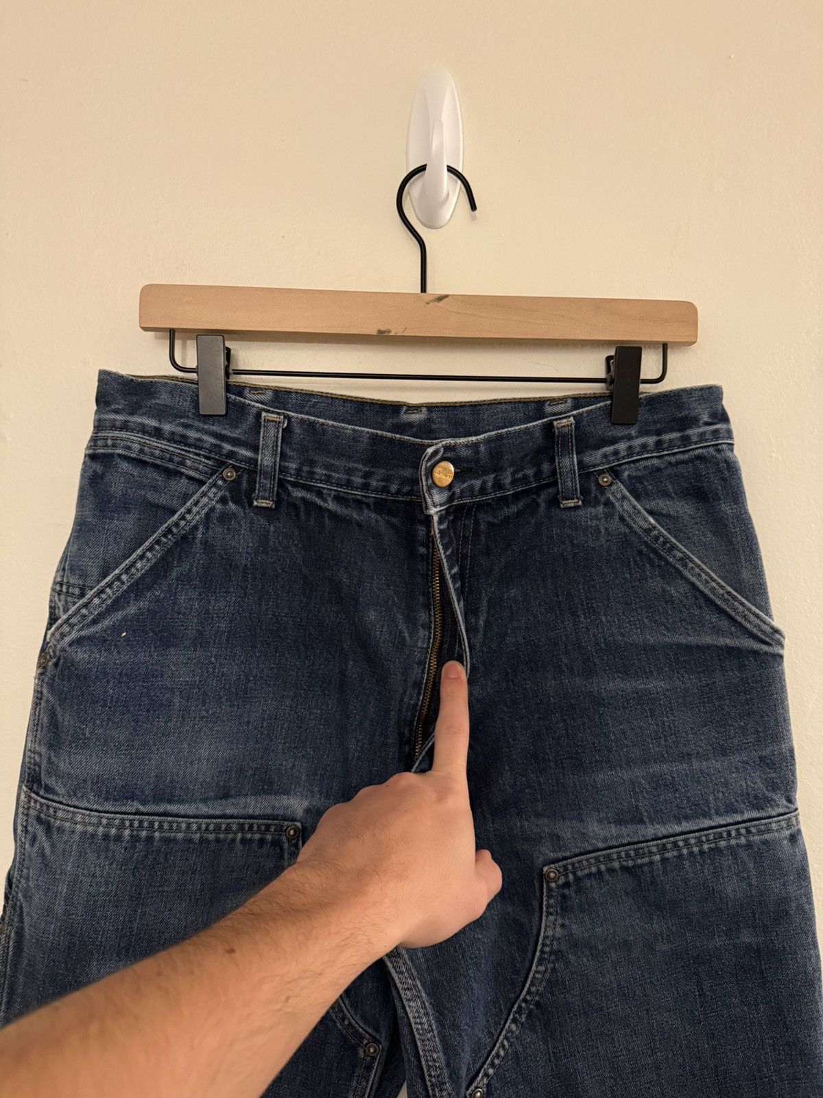 Carhartt Vintage Thrashed Faded Carhartt Double Knee Denim 4gseller Size US 32 / EU 48 - 4 Thumbnail