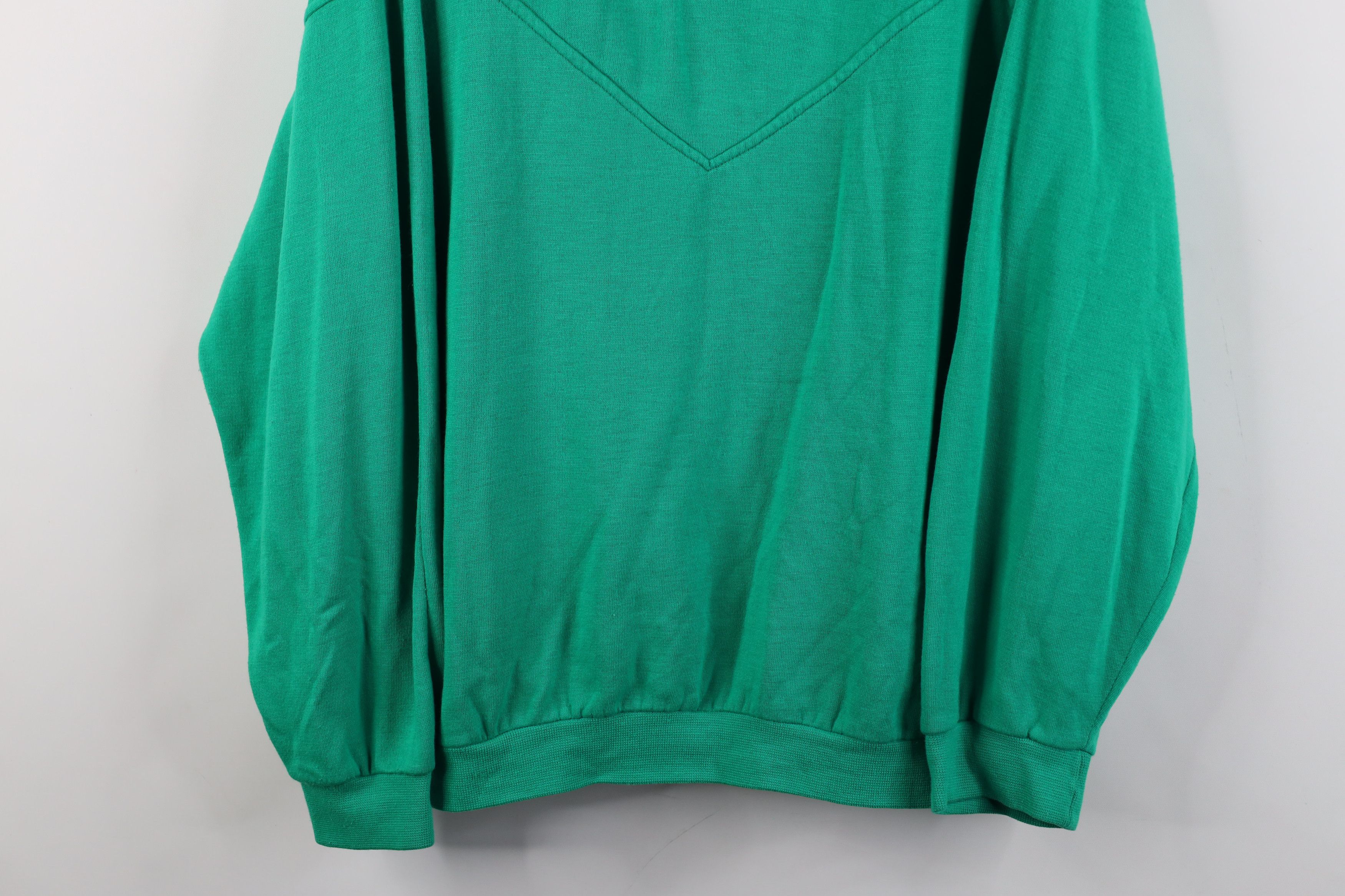 Vintage Vintage 90s Streetwear Blank Turtleneck Sweatshirt Green Size XXL / US 16-18 / IT 52-54 - 3 Thumbnail