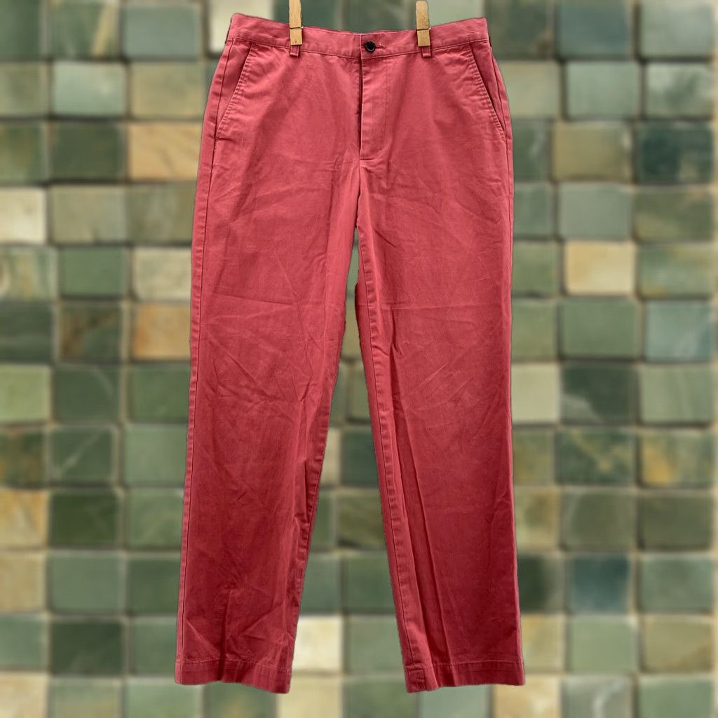 Brooks Brothers VINTAGE Brooks Brothers 346 Chino Pant Men 32x30 Red Flat Front Casual Preppy Yacht 90s Mens Size US 32 / EU 48 - 1 Thumbnail