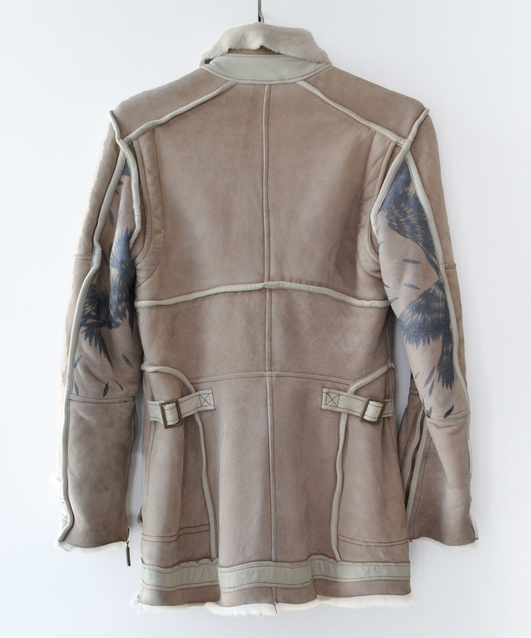 Roberto Cavalli ROBERTO CAVALLI Shearling Jacket Leather Fur Beige Size M / US 6-8 / IT 42-44 - 7 Thumbnail