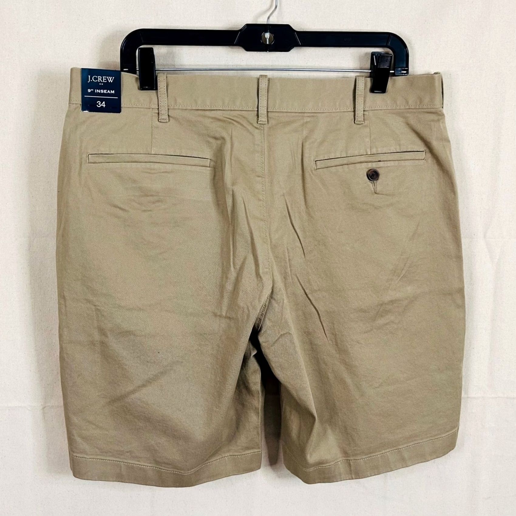 J.Crew J.Crew Chino Shorts Khaki Solid Cotton Blend Casual Mens 34 9" Inseam Size US 34 / EU 50 - 4 Thumbnail