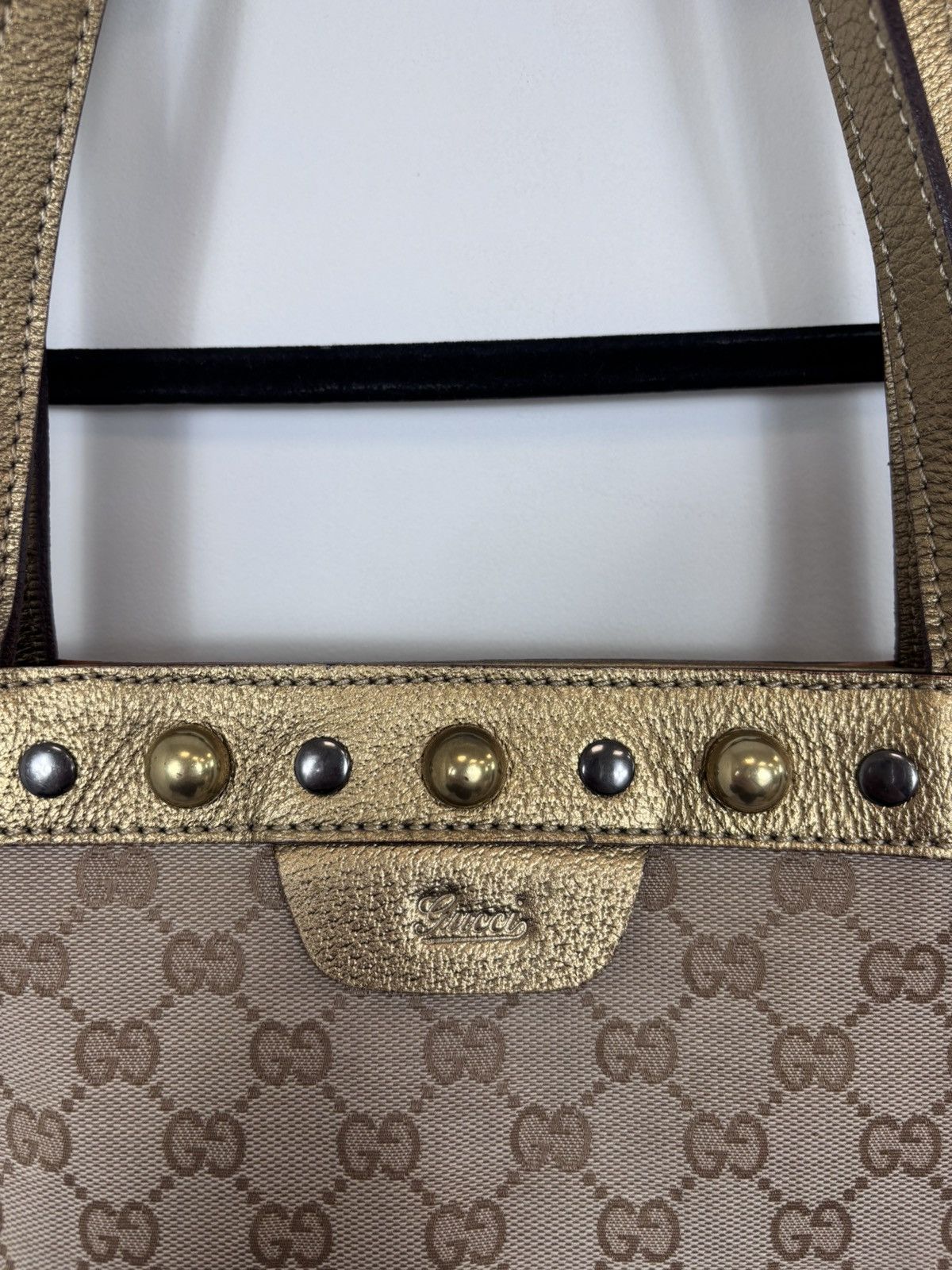 Gucci Gucci Babouska Monogram Canvas Beige Brown Tote Bag Size ONE SIZE - 3 Thumbnail