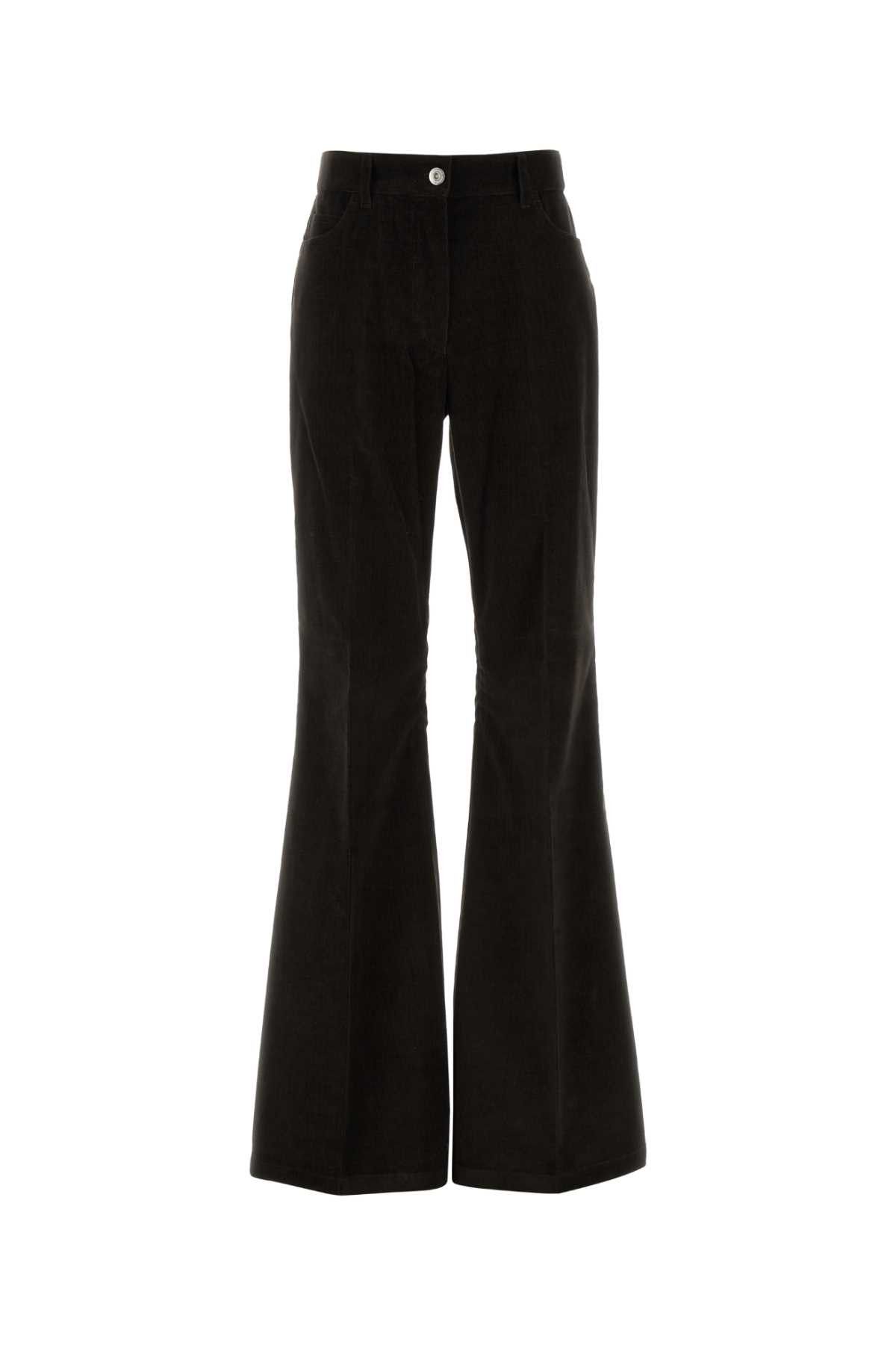 Salvatore Ferragamo Dark Brown Corduroy Flared Pant Size 26" / US 2 / IT 38 - 1 Thumbnail