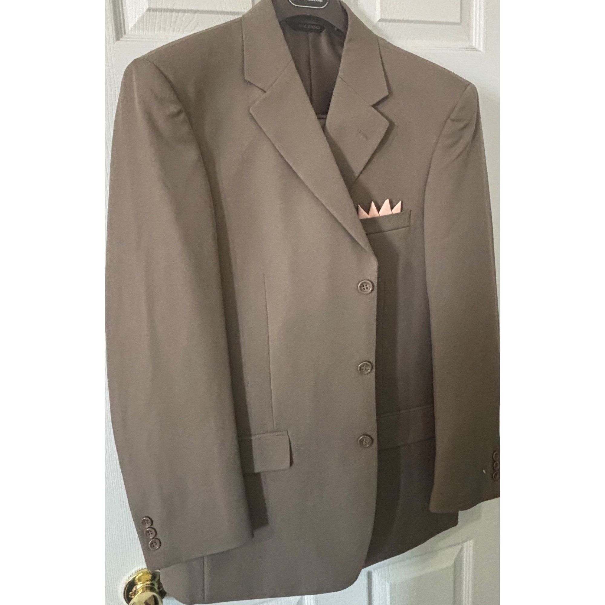 Other Bolzano Men’s Blazer – Size 40R – Taupe with Pink Pocket Squ Size 40R - 5 Thumbnail