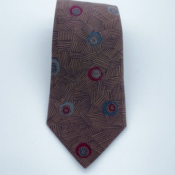 Oscar De La Renta Vintage Oscar de la Renta Geometric Patterned Tie Size ONE SIZE - 3 Thumbnail