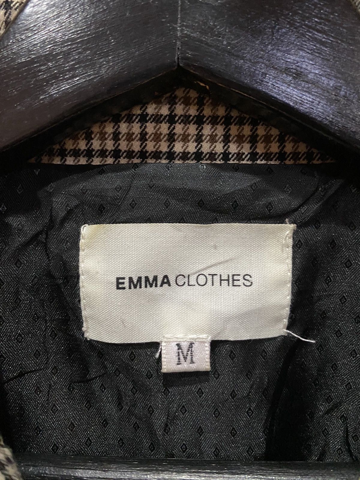 Japanese Brand Emma Clothes Plaid Jacket - Beige Checkered Zip-Up - Unisex Size US M / EU 48-50 / 2 - 8 Thumbnail