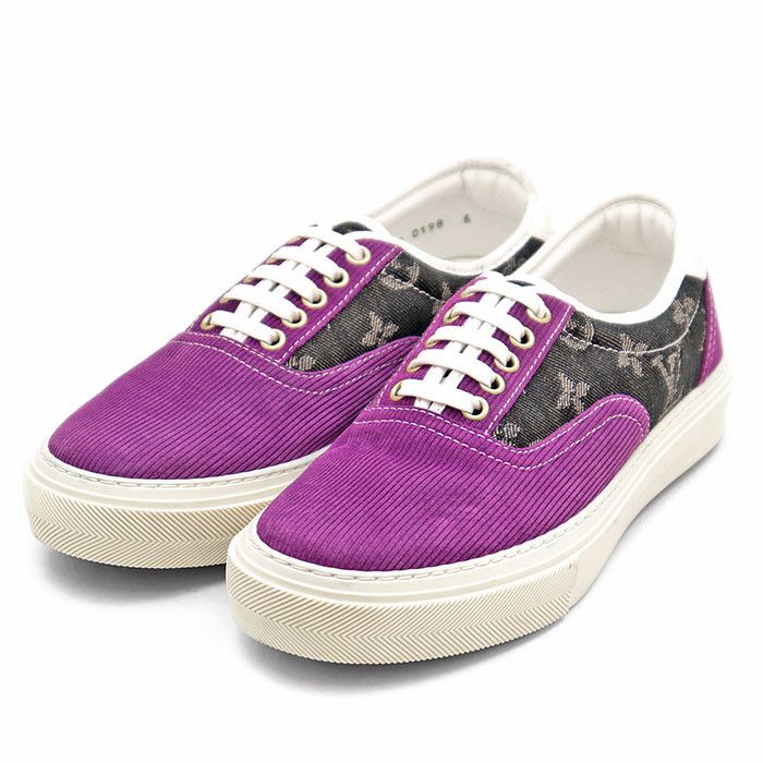 Louis Vuitton Louis Vuitton Louis Vuitton Trocadero Monogram Denim Corduroy Sneakers Denim Shoes DUTY FREE for USA Size ONE SIZE - 1 Thumbnail
