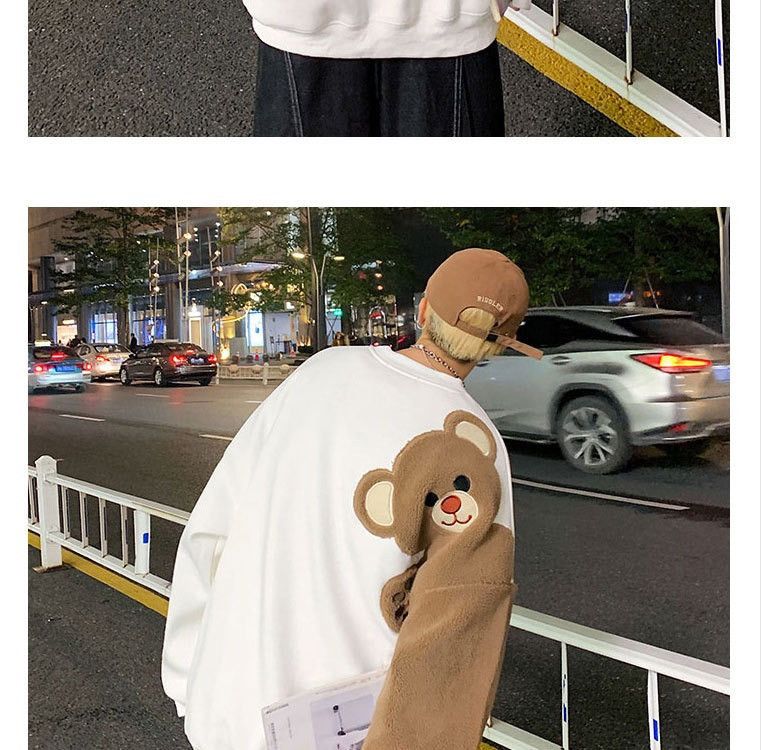 Designer × Japanese Brand Teddy Bear Harajuku Cartoon y2k style sweatshirt hoodie Size US L / EU 52-54 / 3 - 2 Thumbnail