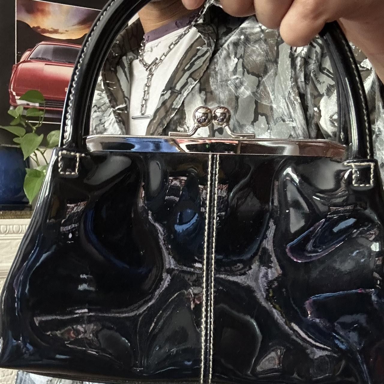 Other × Vintage VINTAGE BLACK PVC PATENT LEATHER PLASTIC LADY HANDBAG Size ONE SIZE - 3 Thumbnail