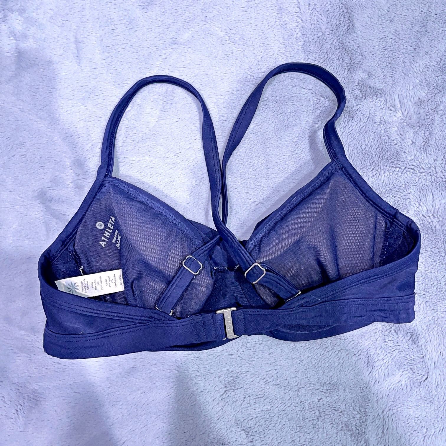 Athleta Athleta Swim Twister Bikini Bra Navy Underwire Pad 34B 34C Size ONE SIZE - 2 Thumbnail