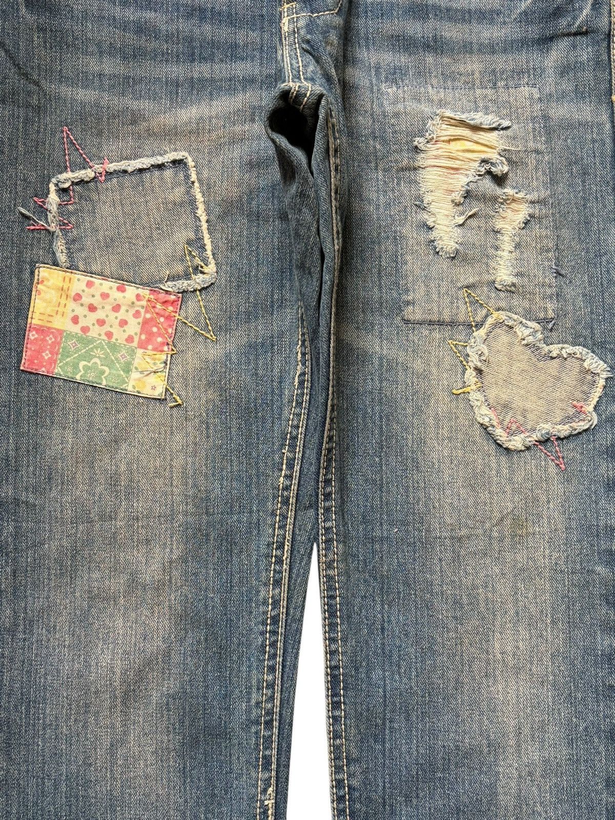 Dsquared2 Vintage Japanese Brand Patches Distressed Jeans Size 29" - 3 Thumbnail