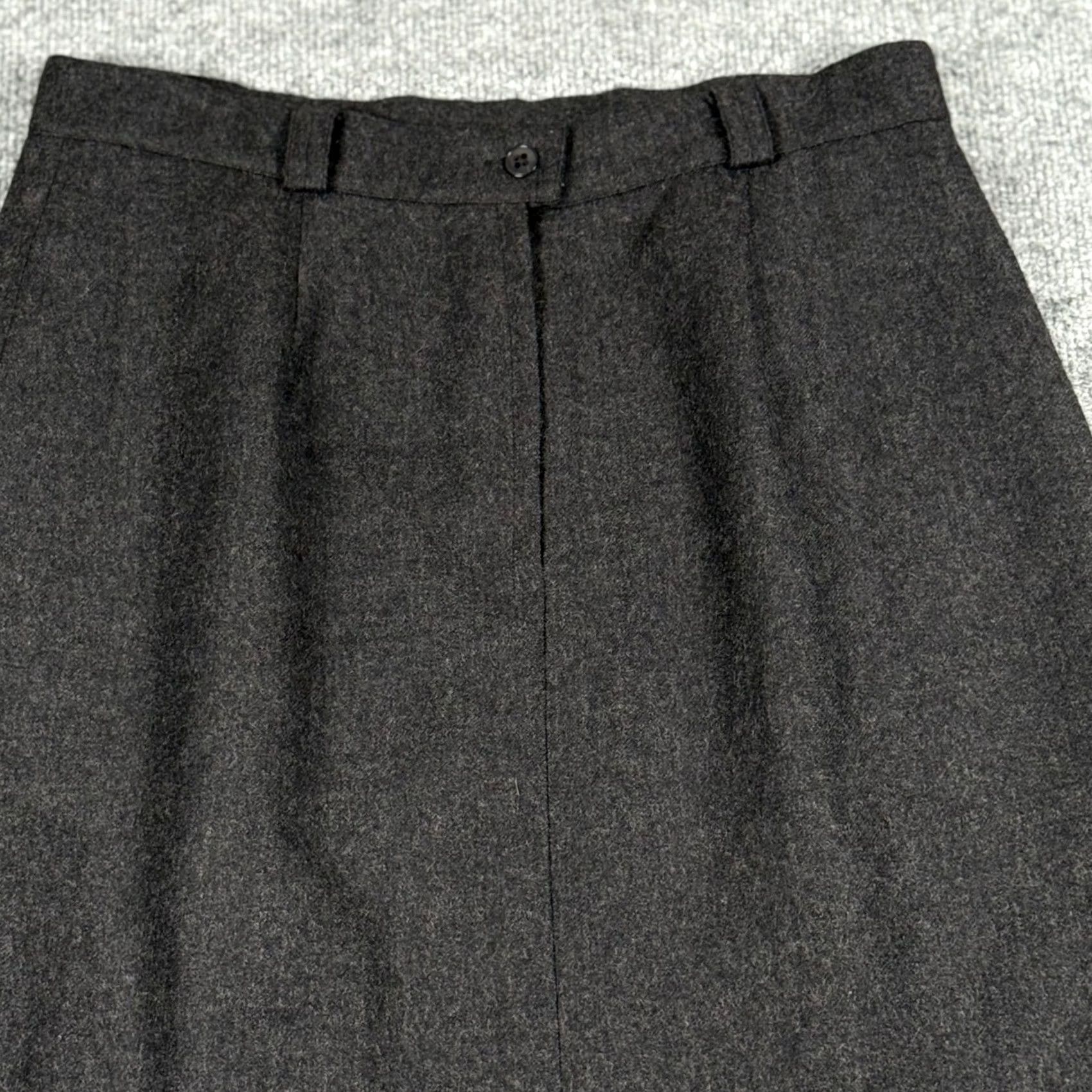 Vintage Alfred Sung Sport Pure Virgin Wool Pencil Skirt 14 Long Midi Slit Career Office - Blend Size 36" / US 14 / IT 50 - 3 Thumbnail