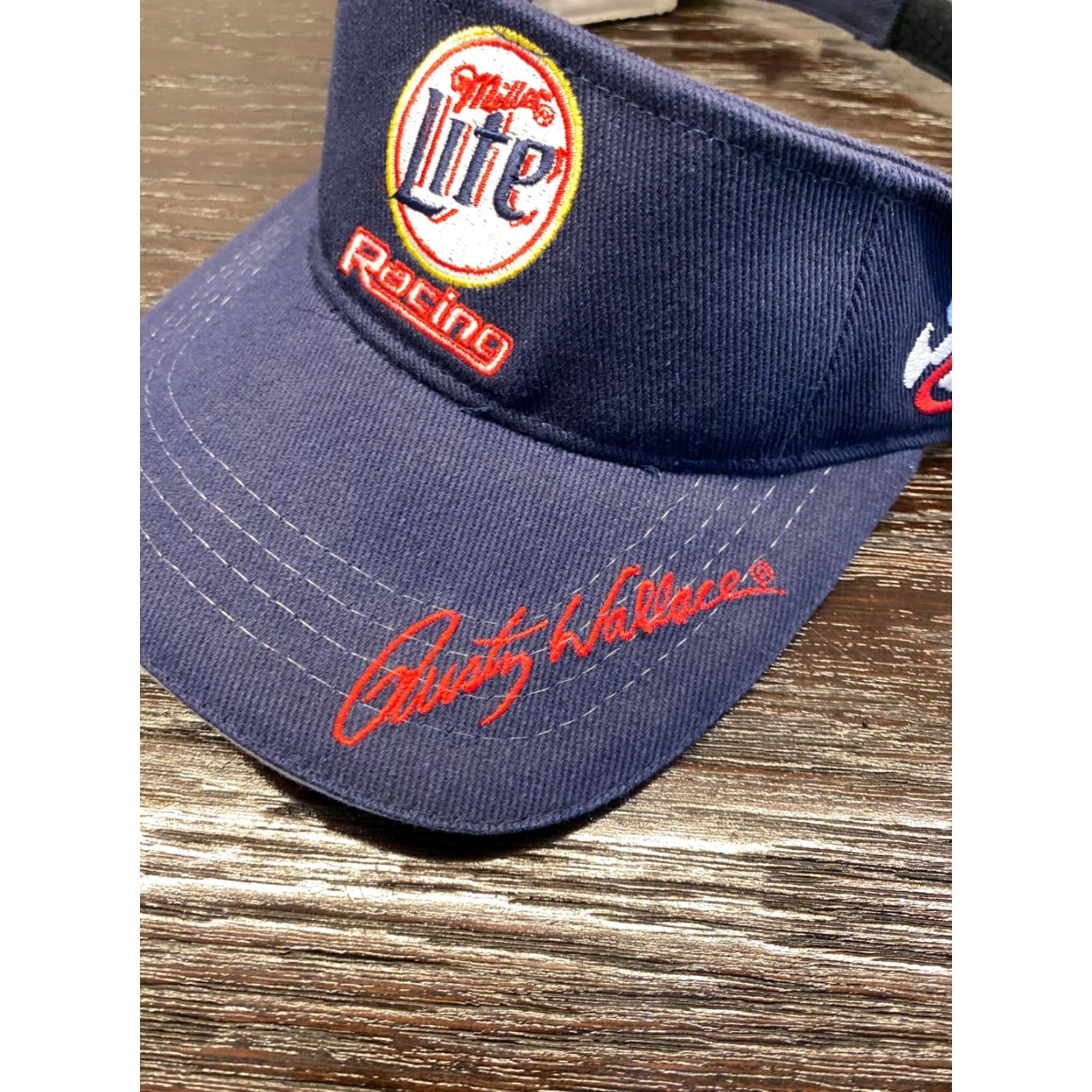 Chase Authentics VINTAGE NASCAR Chase Authentics Men's Blue Cotton Twill Adjustable Visor Racing Cars One Size Size ONE SIZE - 3 Thumbnail