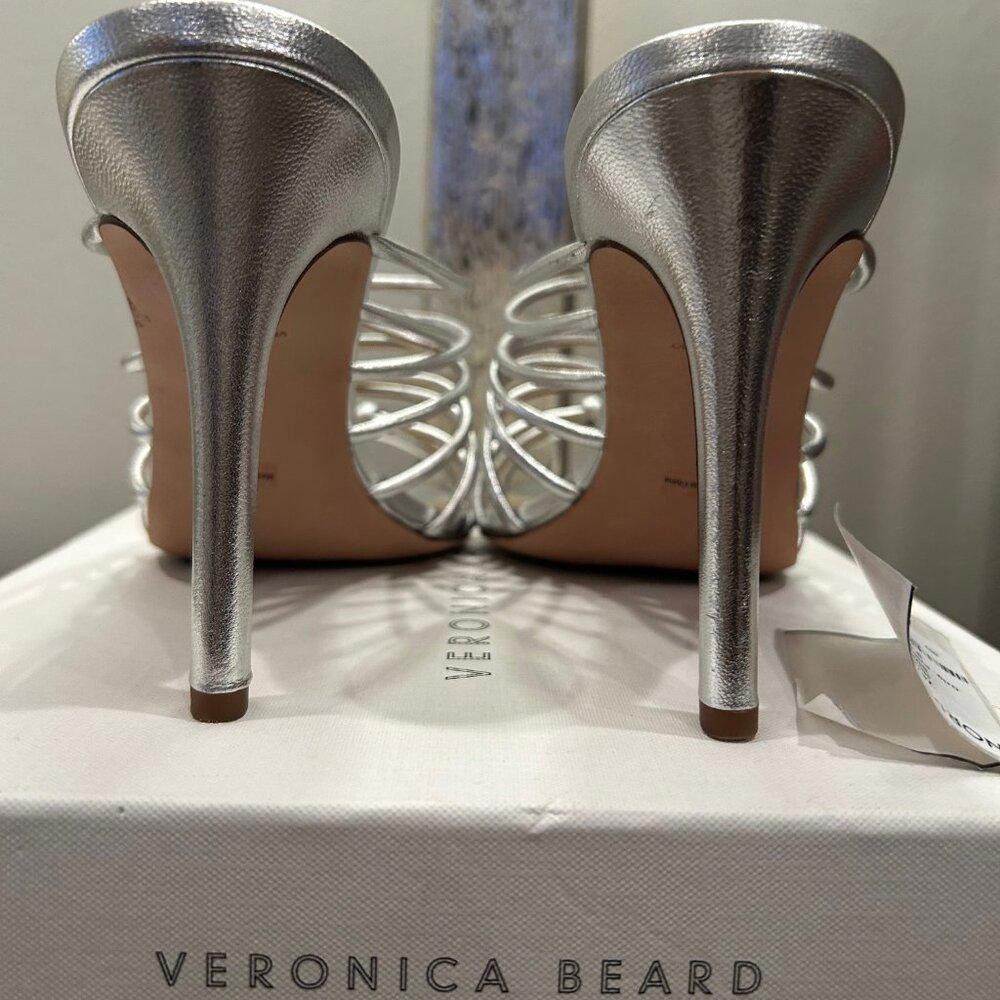 Designer Veronica Beard AVITA Strappy Mule in Silver Size US 9 / IT 39 - 4 Thumbnail